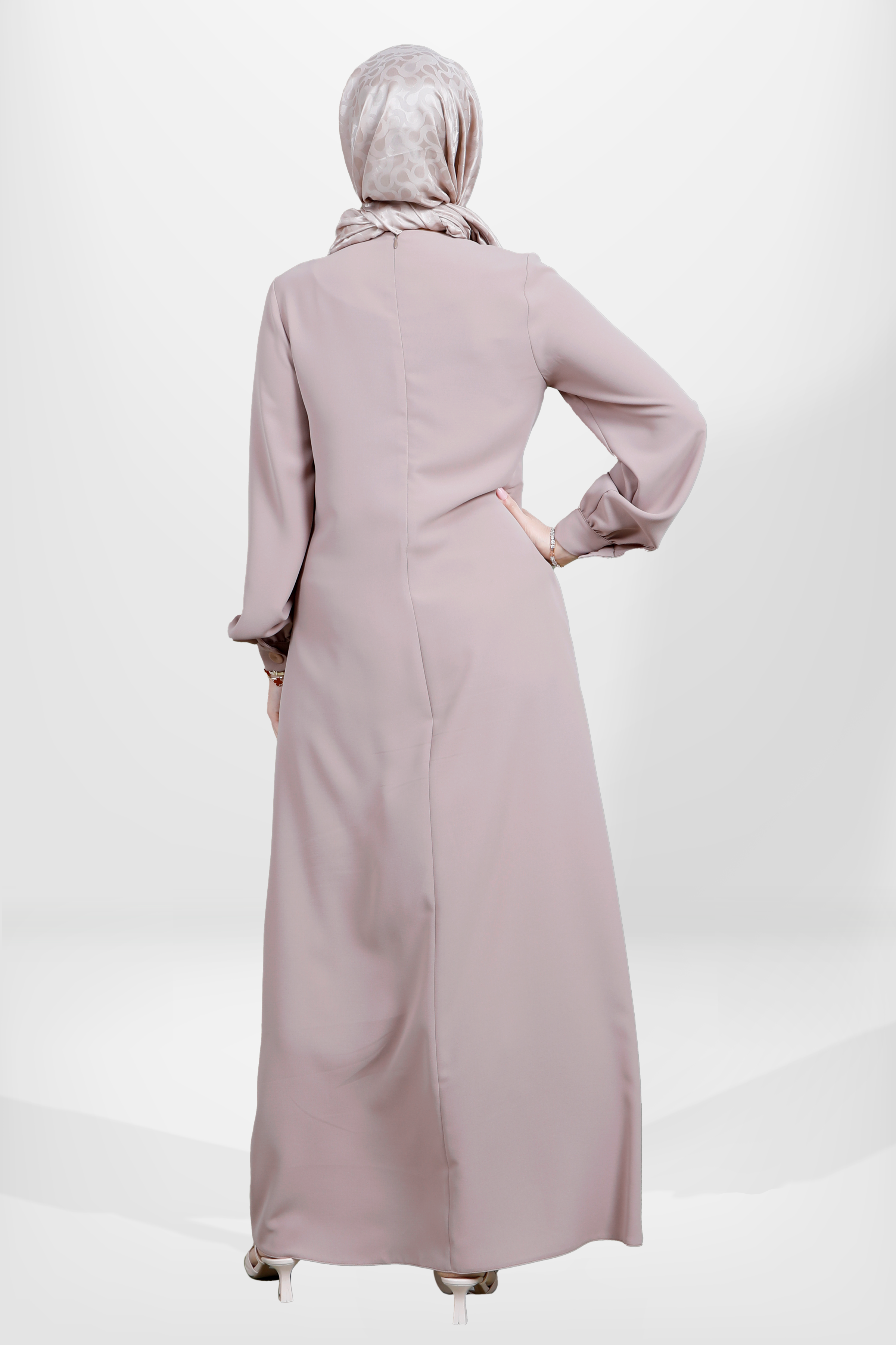 Beyza-5667 ELBİSE KUŞAKLI MOCCA