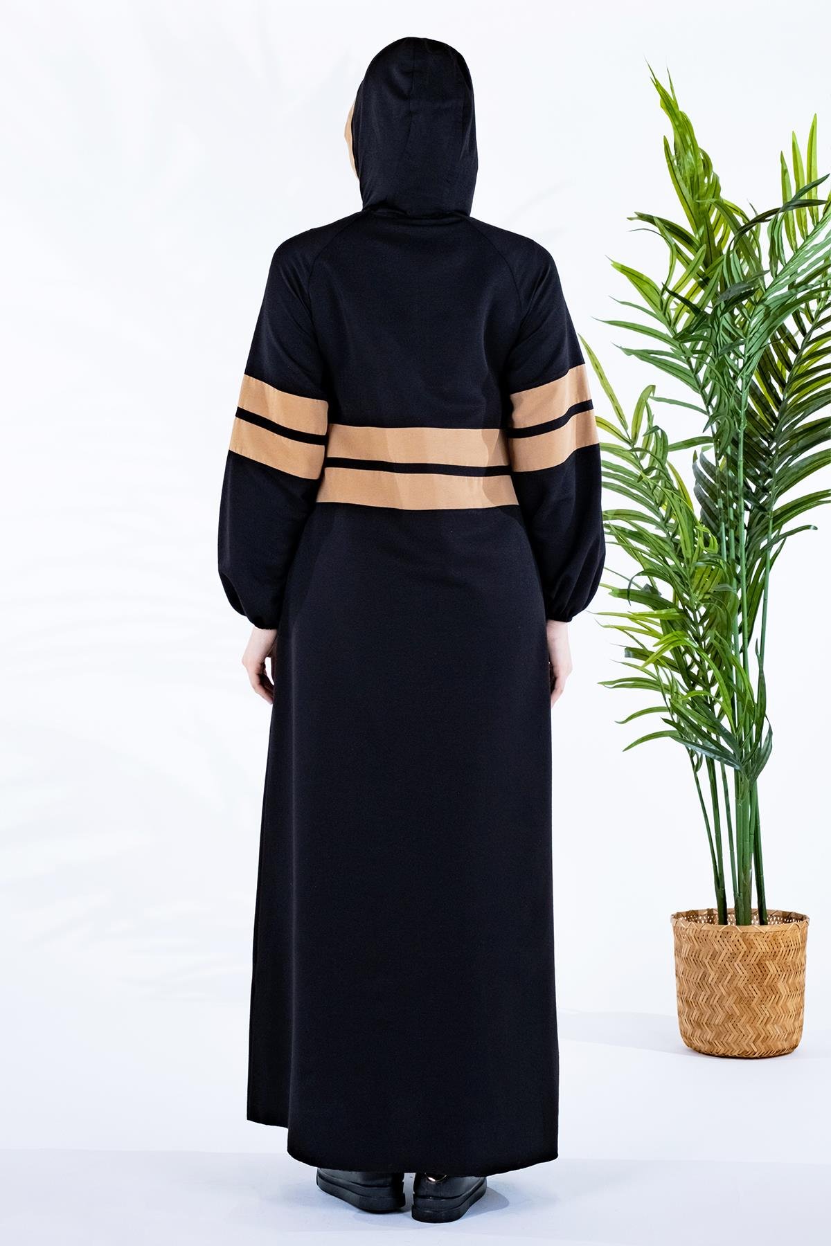 Beyza-ABANT FERACE SİYAH KETEN