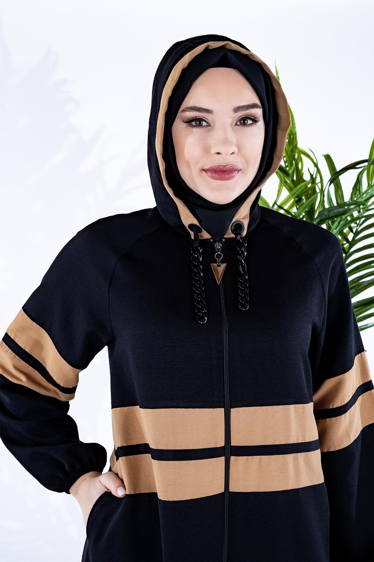 Beyza-ABANT FERACE SİYAH KETEN