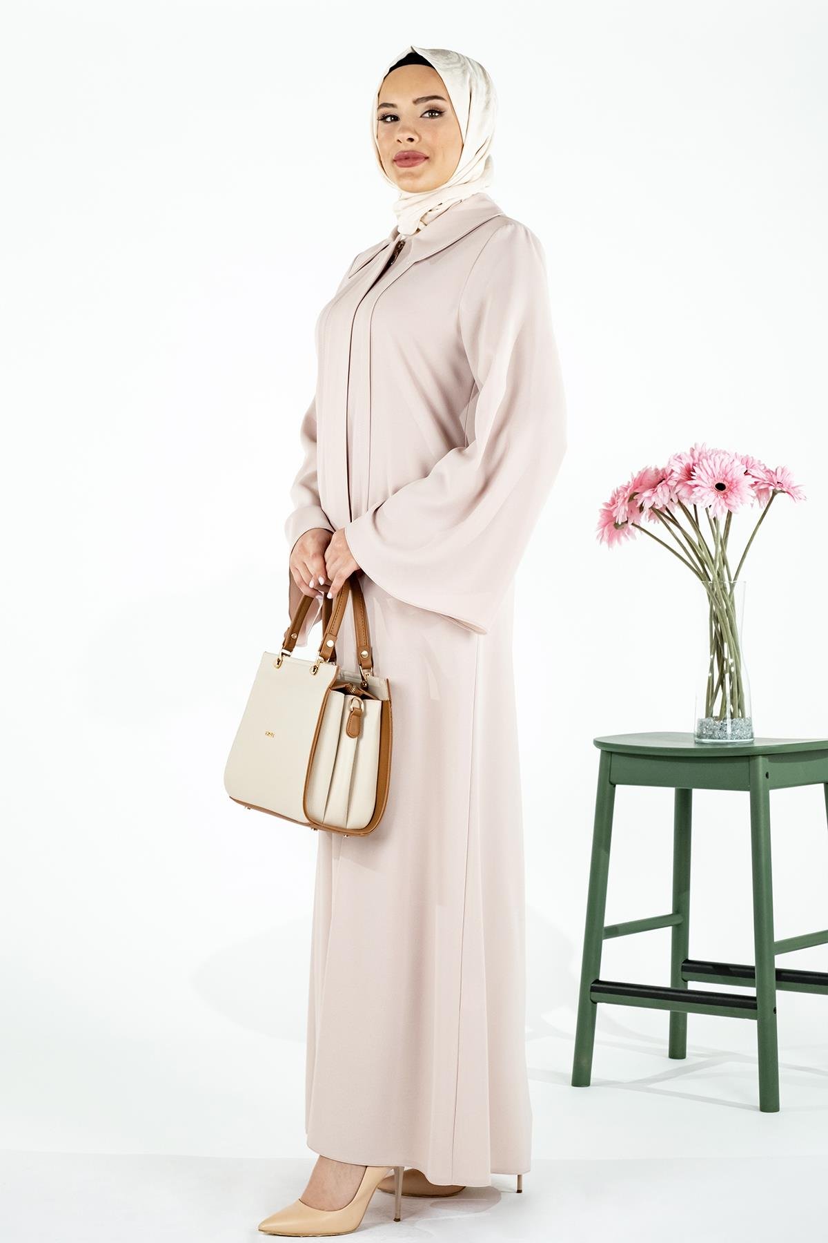 Beyza-SÖĞÜT FERACE BEJ KUM KREP