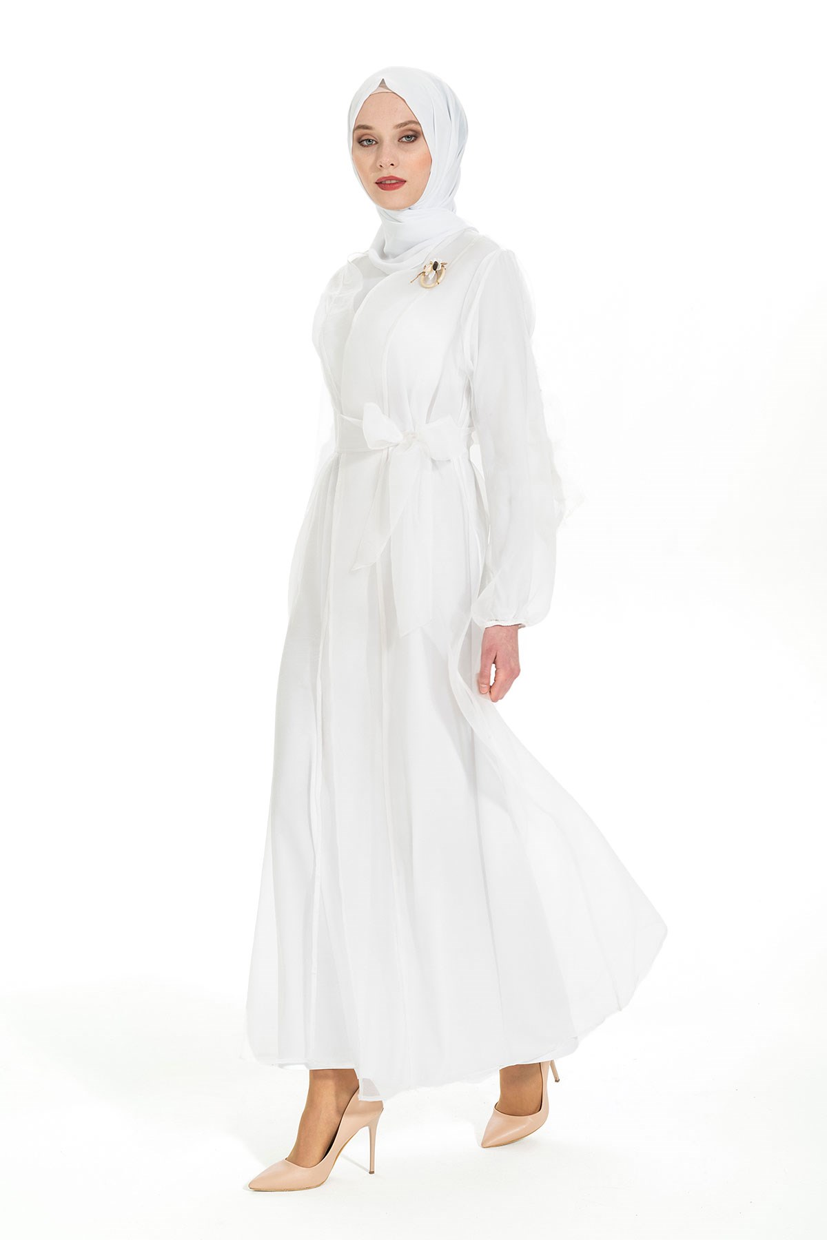 Markasız-ASYA TAKIM BEYAZ ORGANZE