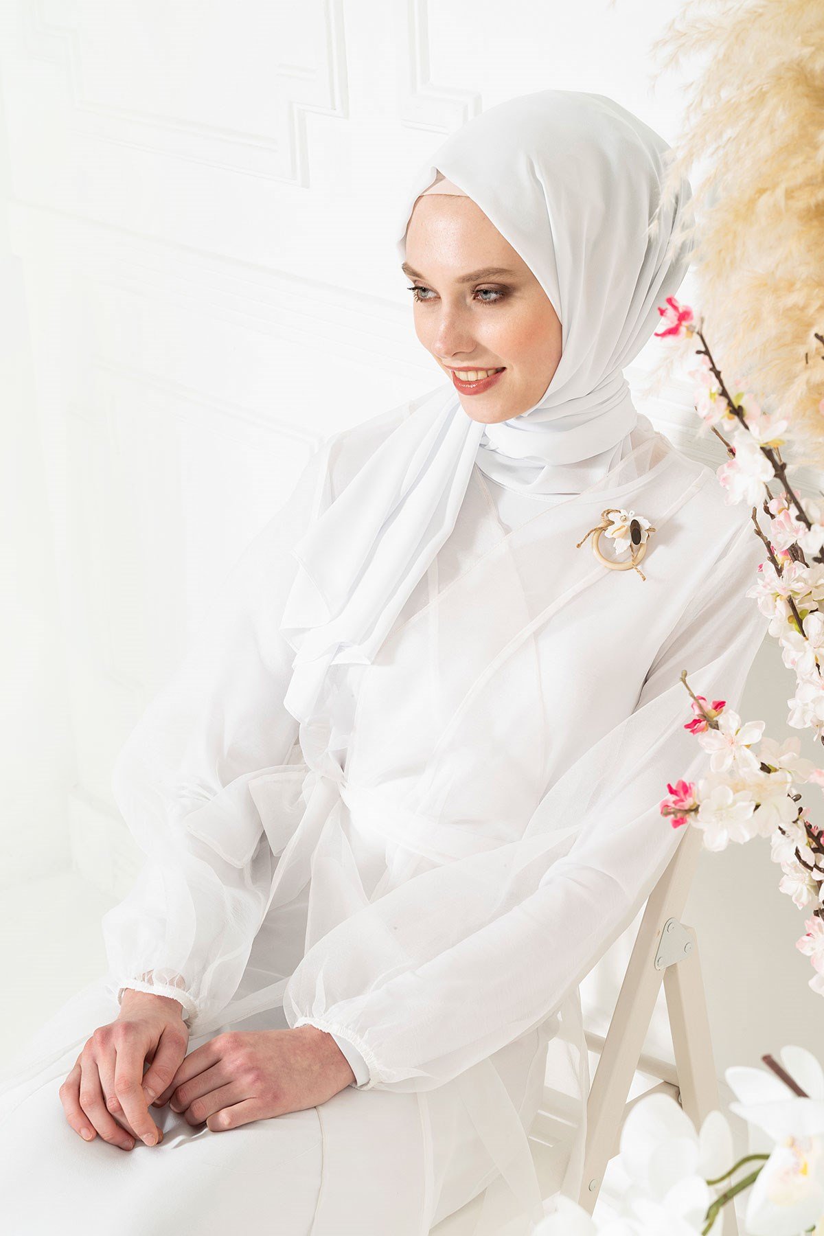 Markasız-ASYA TAKIM BEYAZ ORGANZE