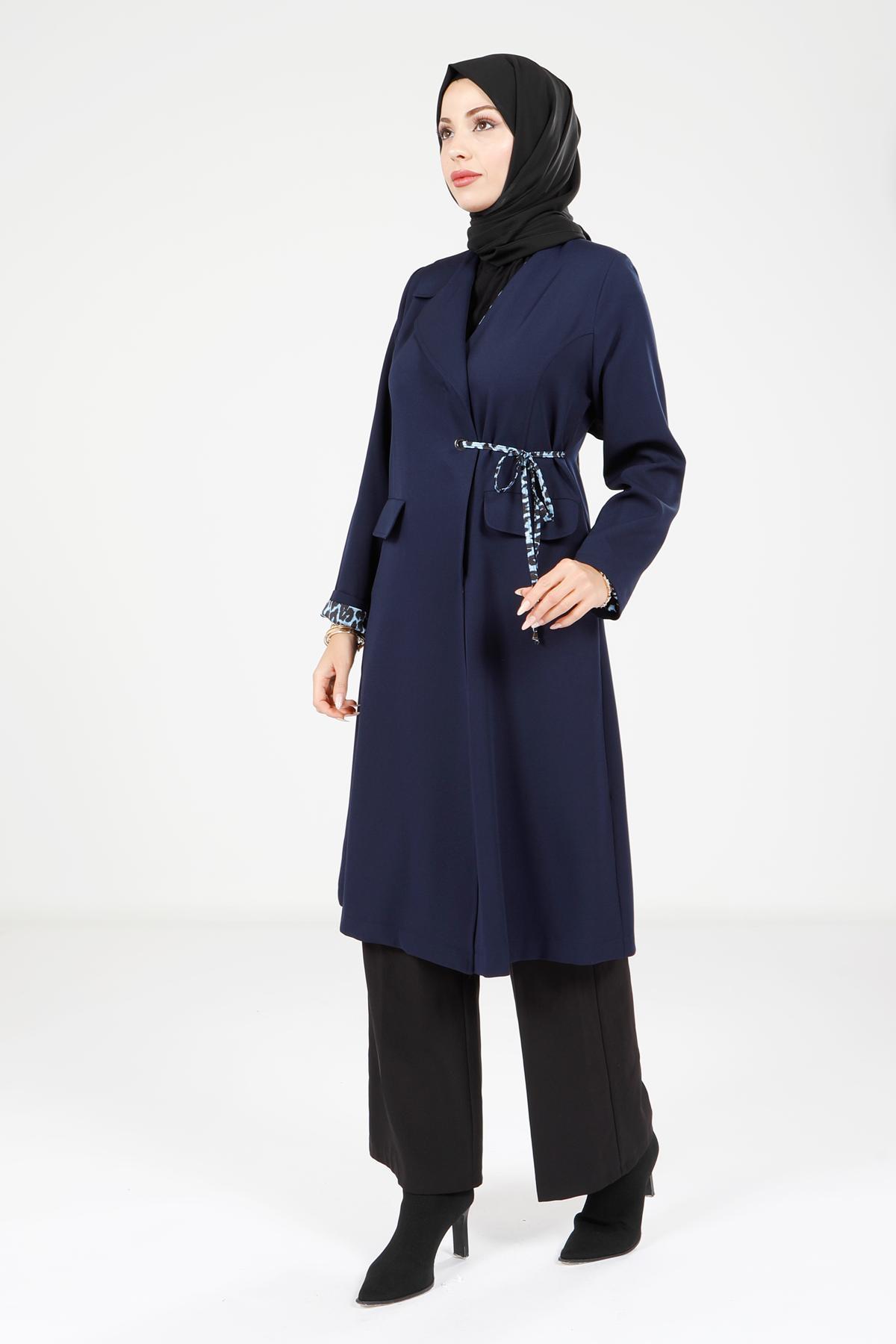 Beyza-3933 CEKET UZUN LACİVERT