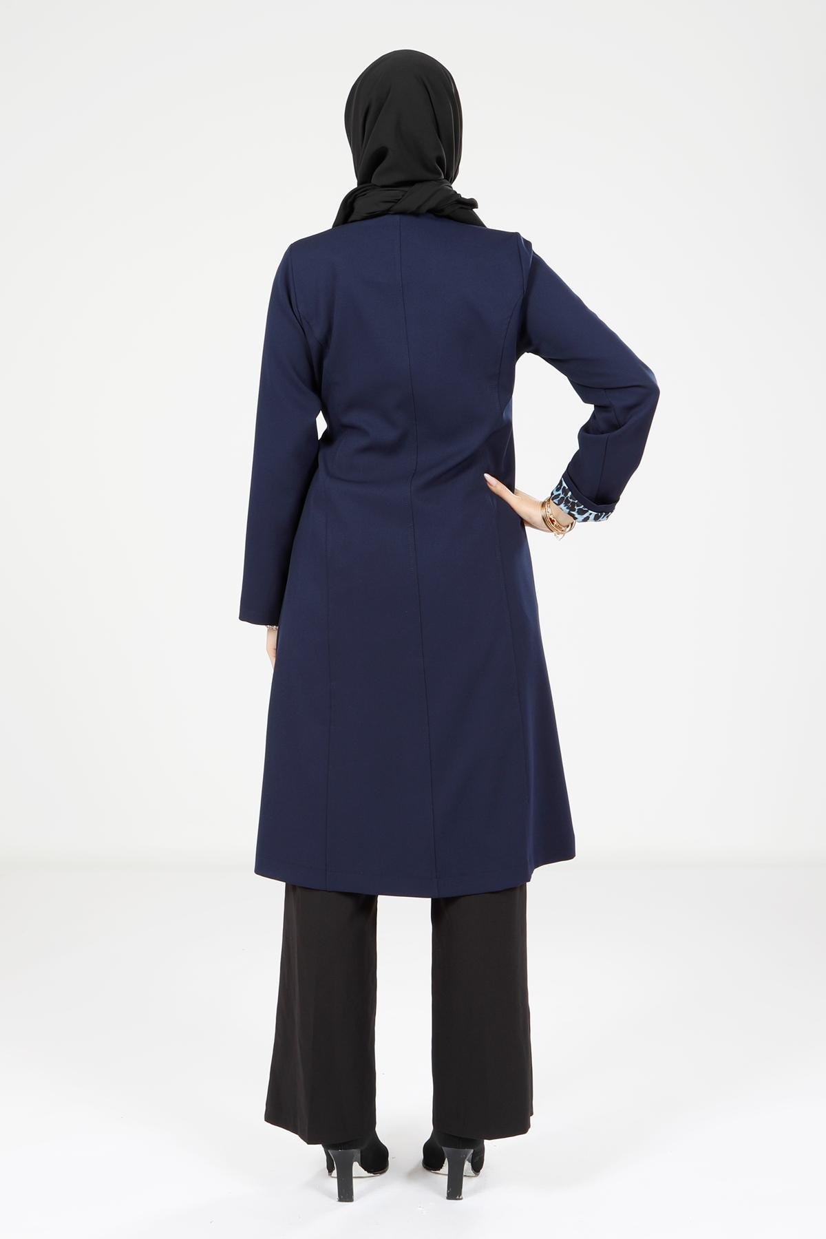 Beyza-3933 CEKET UZUN LACİVERT