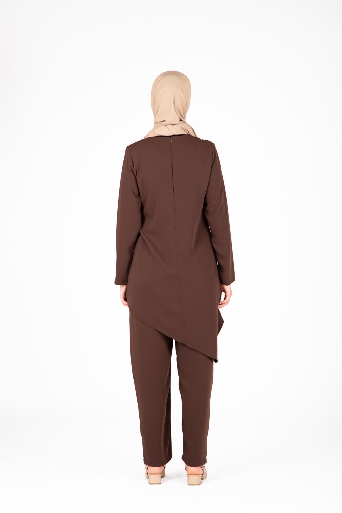 Beyza-9425 İKİLİ TKM PANTOLON TUNİK
 BİTTER