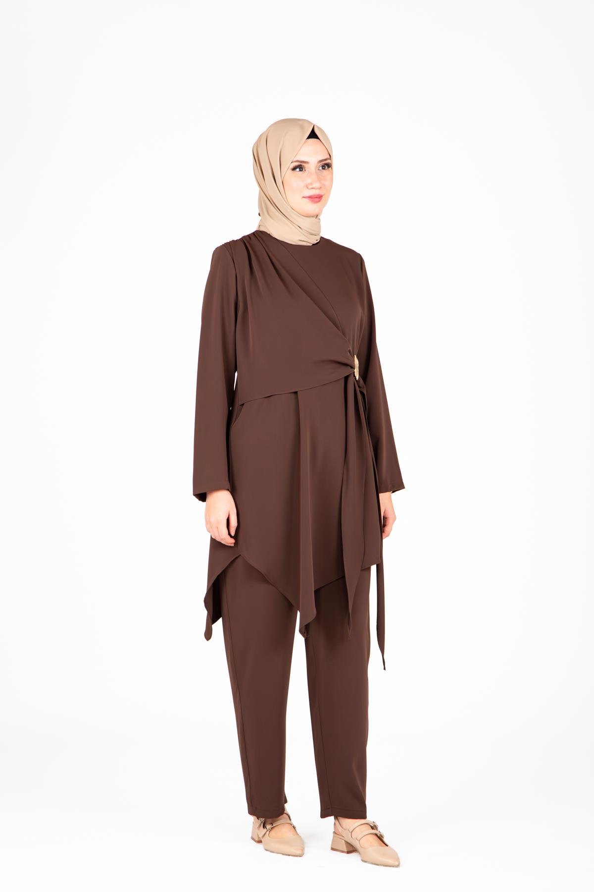 Beyza-9425 İKİLİ TKM PANTOLON TUNİK
 BİTTER