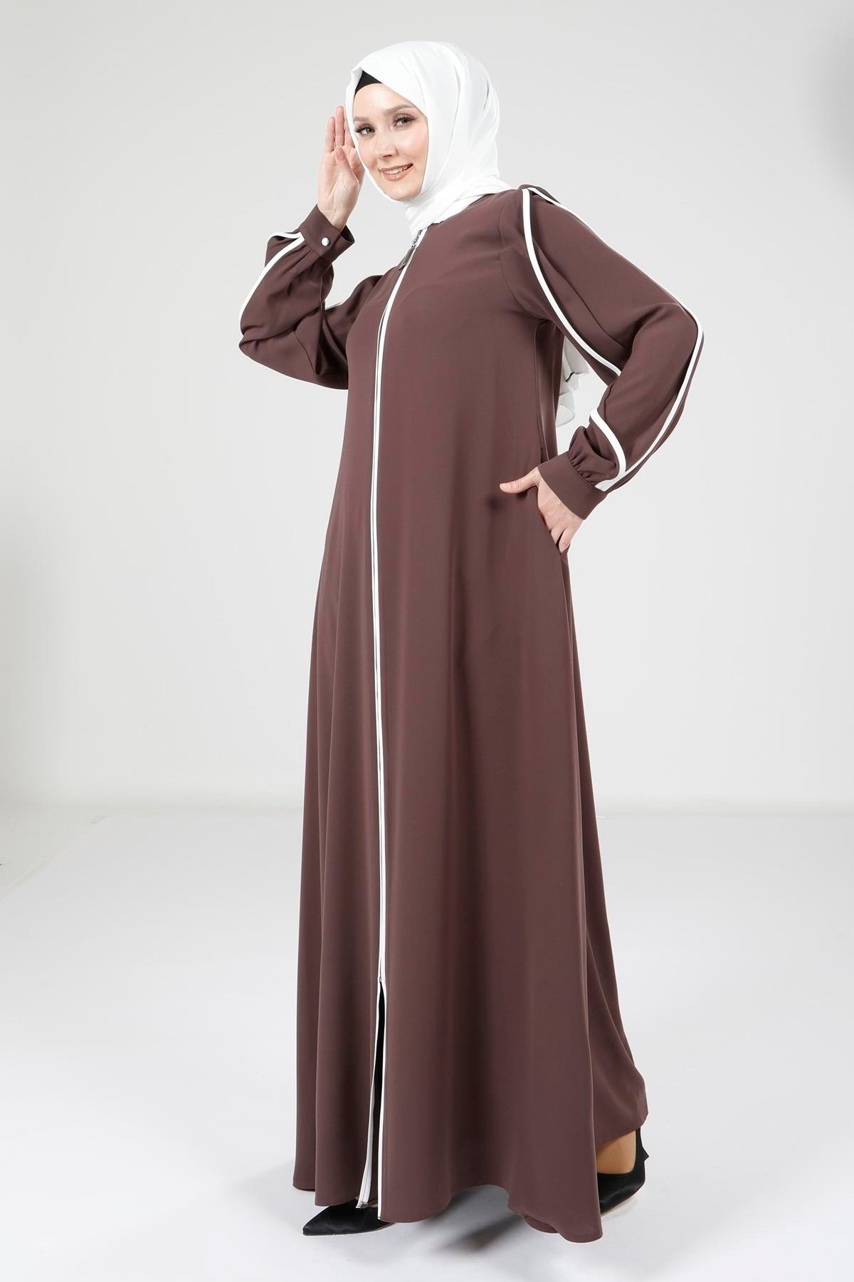 Beyza-Beyza Biye Detaylı Vizon Renk Ferace 9327