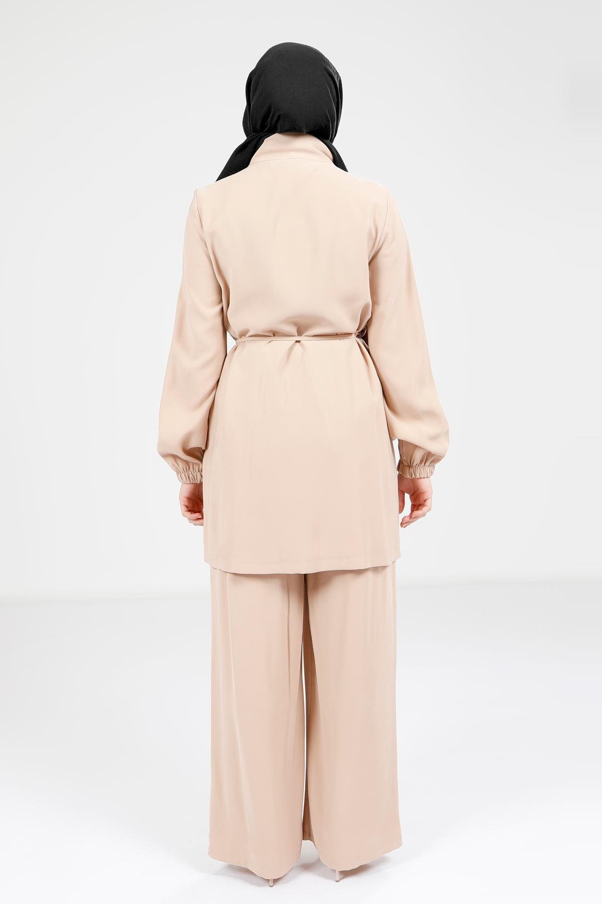 Beyza-9183 CEKET PANTOLON TAKIM BEJ