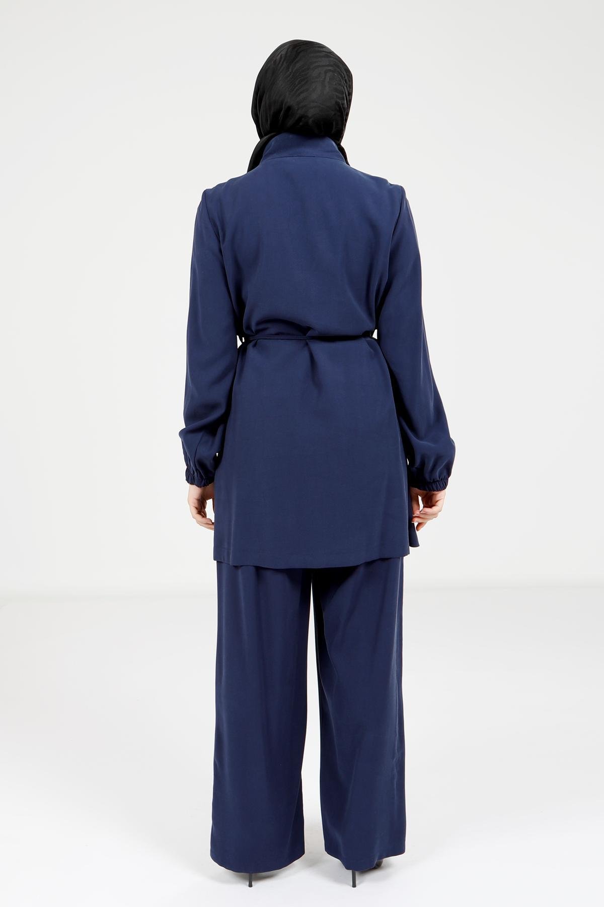 Beyza-9183 CEKET PANTOLON TAKIM LACİVERT