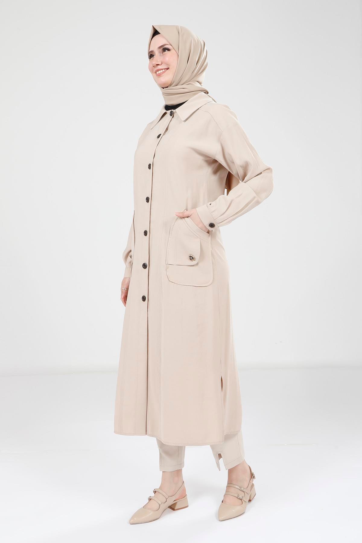 Beyza-9353 GİYÇIK CEP AKSESUARLI BEJ