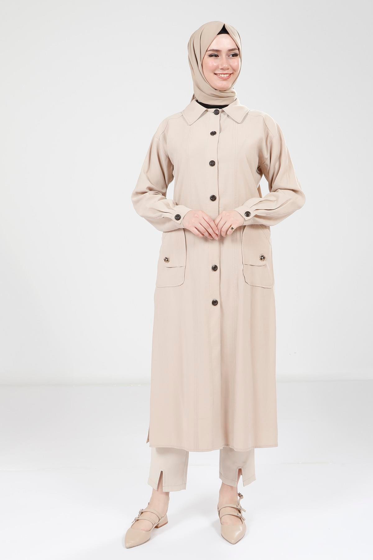 Beyza-9353 GİYÇIK CEP AKSESUARLI BEJ