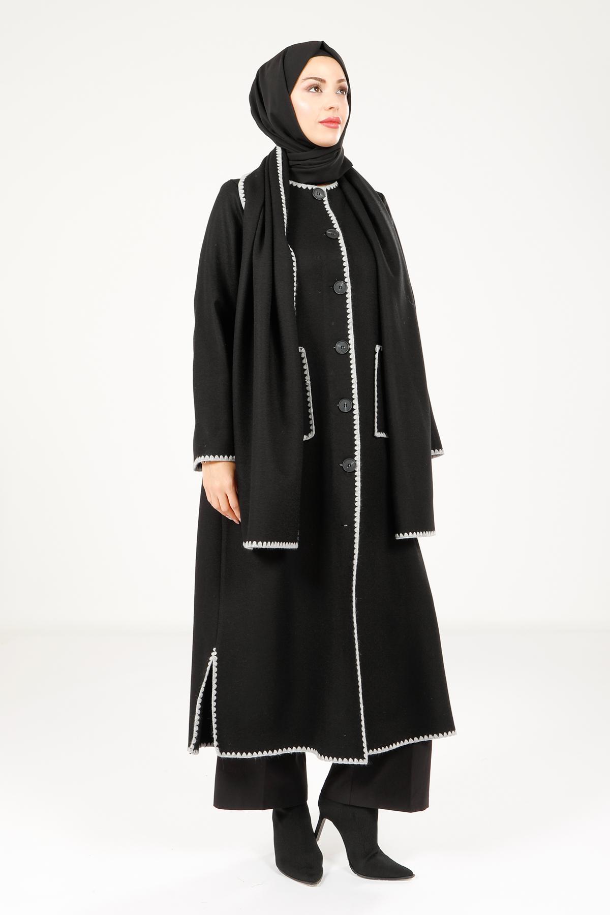 Beyza-9109 MANTO ATKILI SİYAH