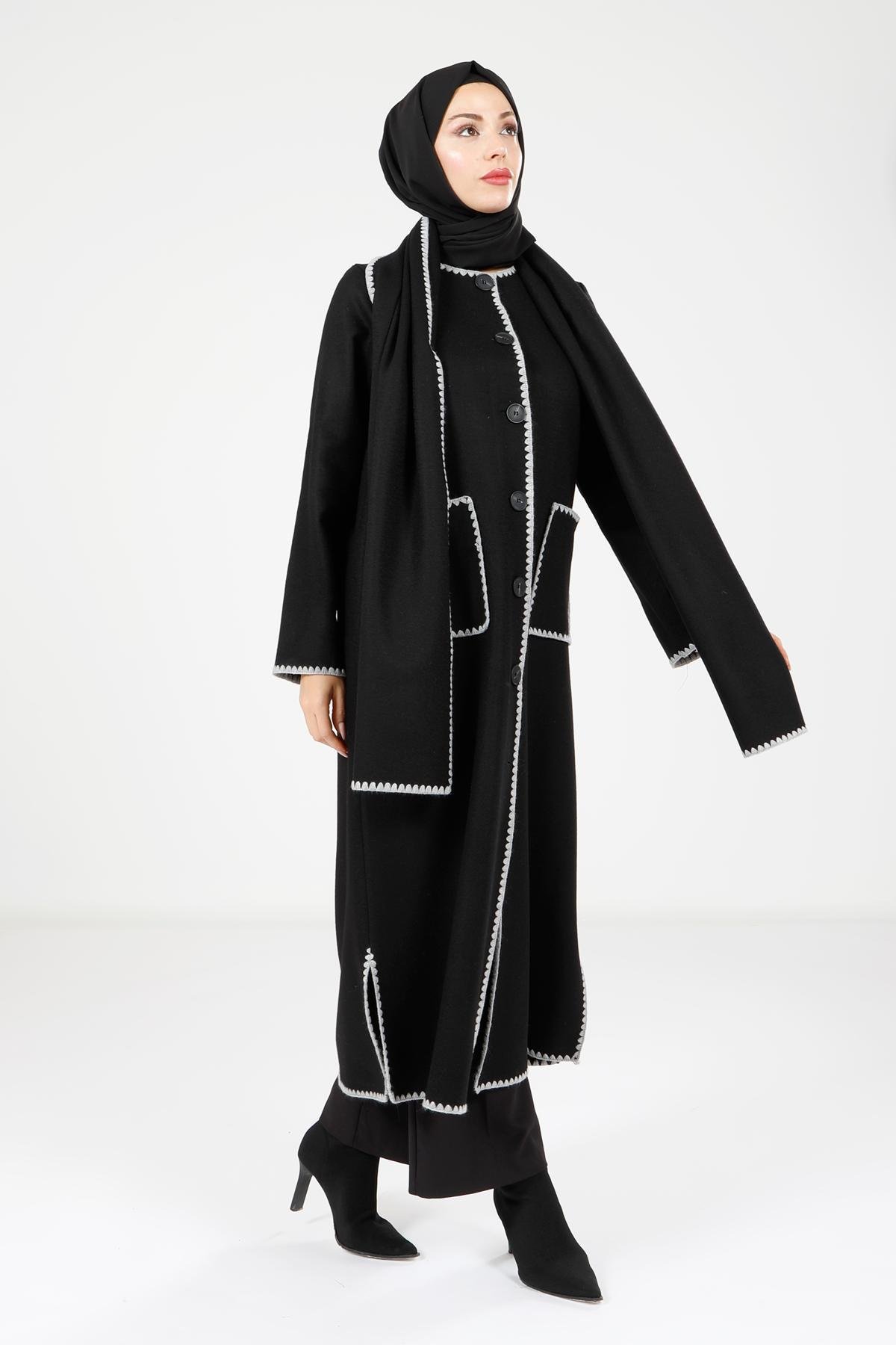 Beyza-9109 MANTO ATKILI SİYAH