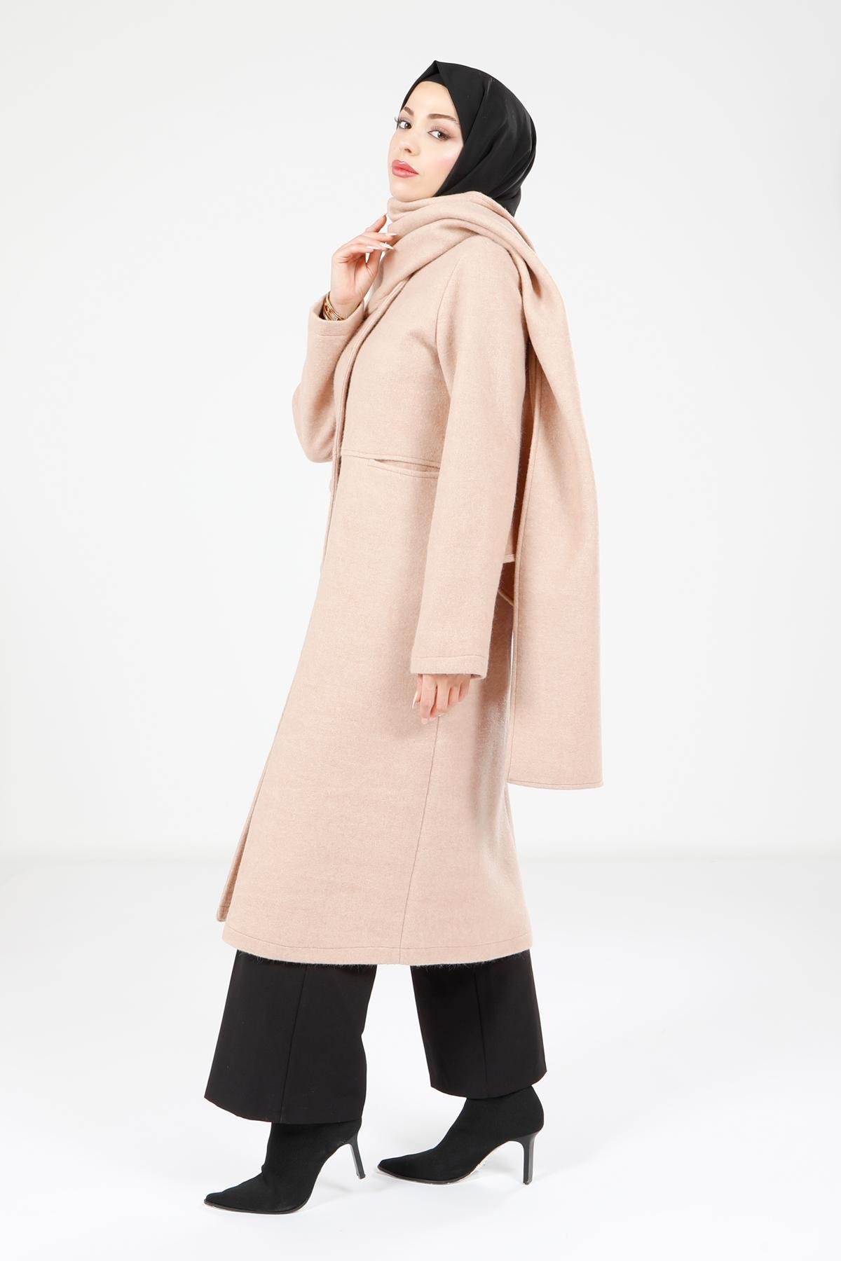 Beyza-9063 KABAN ŞALLI CAMEL