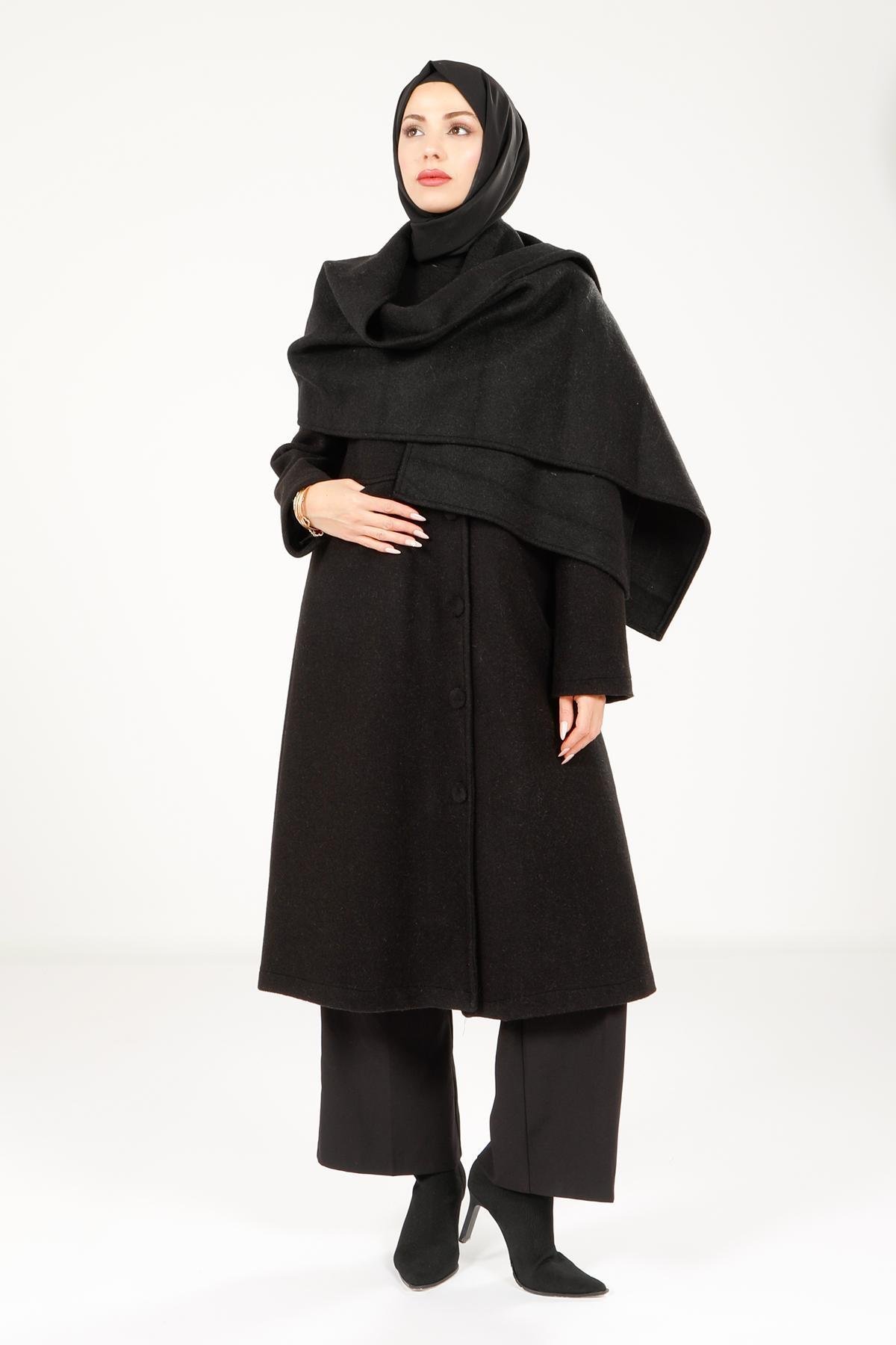 Beyza-9063 KABAN ŞALLI SİYAH