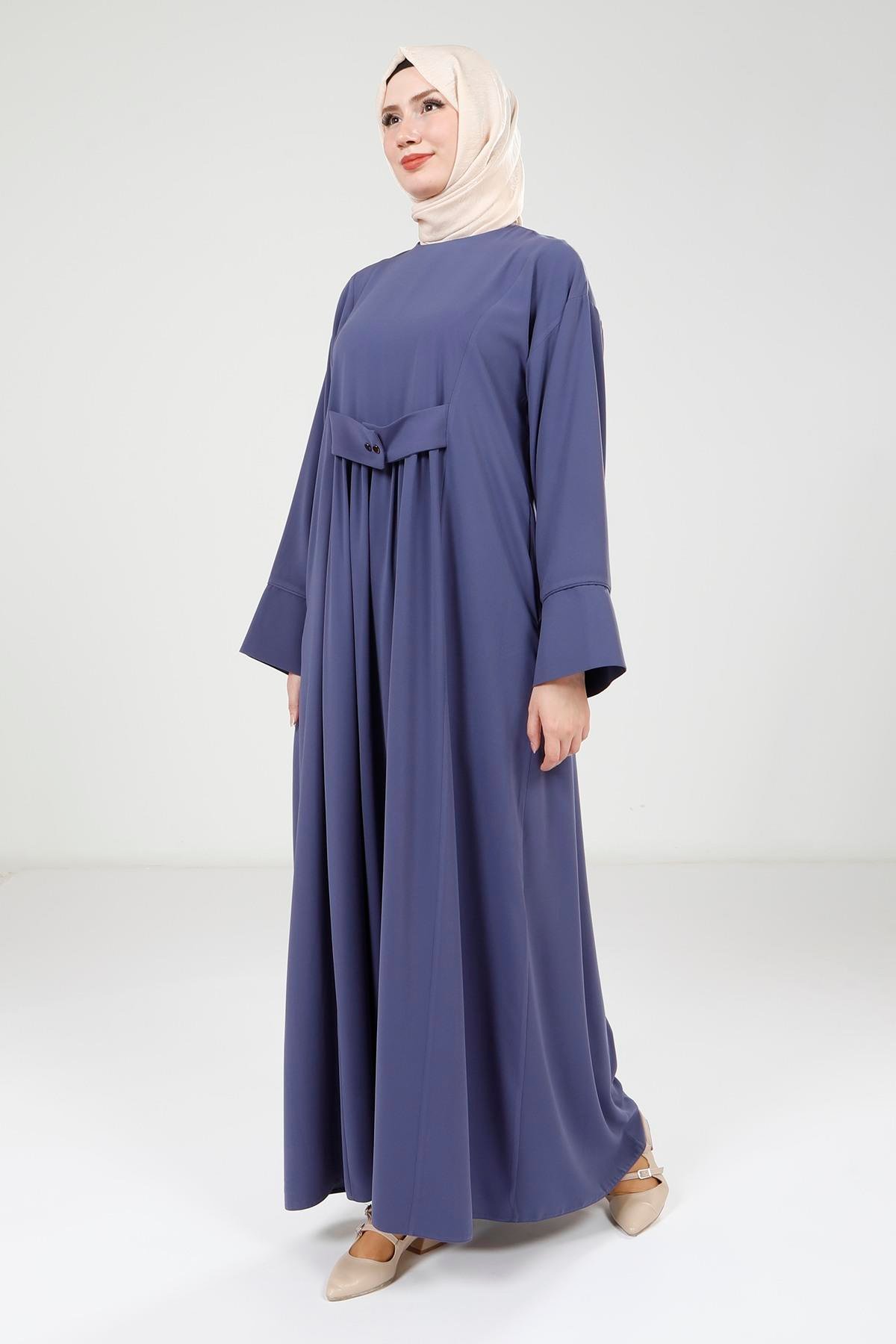 Beyza-Beyza Çıtçıtlı Mor Elbise 9220