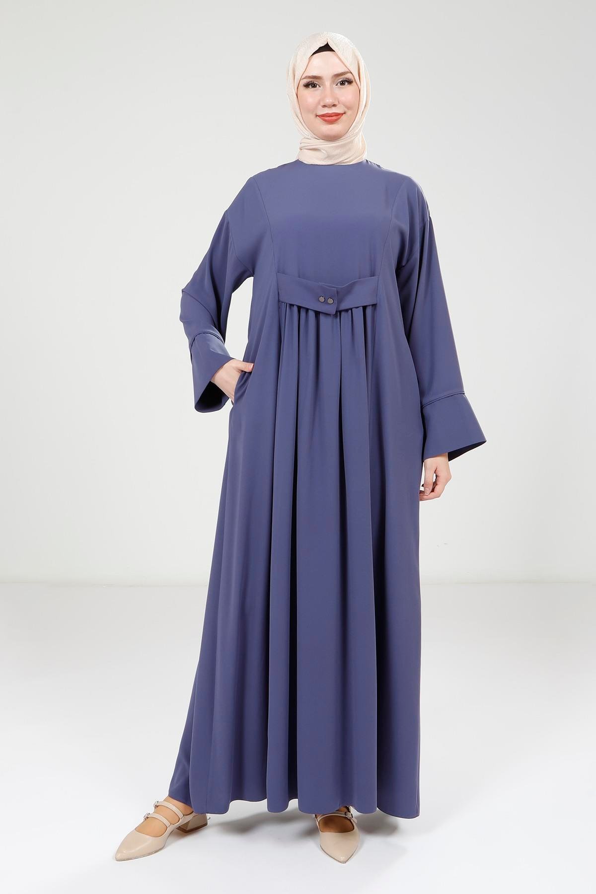 Beyza-Beyza Çıtçıtlı Mor Elbise 9220