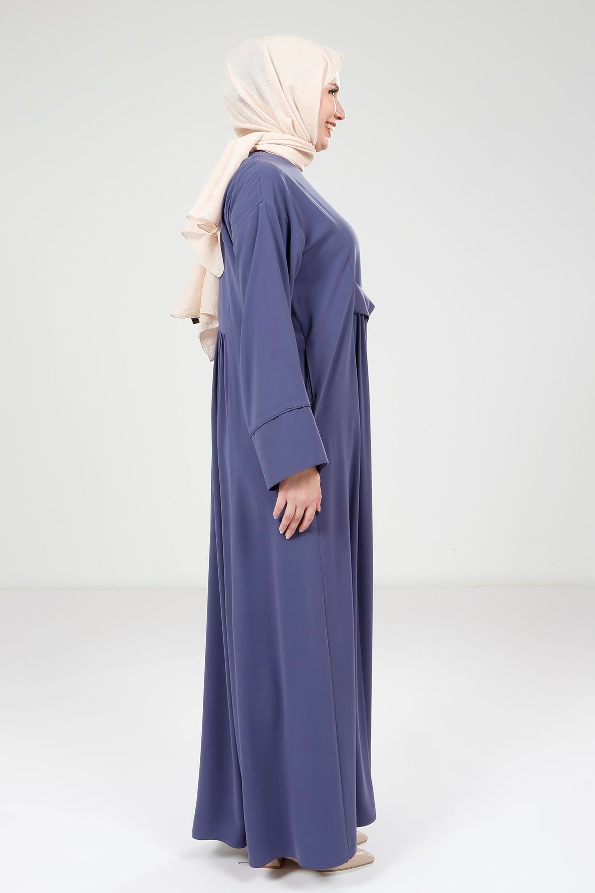 Beyza-Beyza Çıtçıtlı Mor Elbise 9220