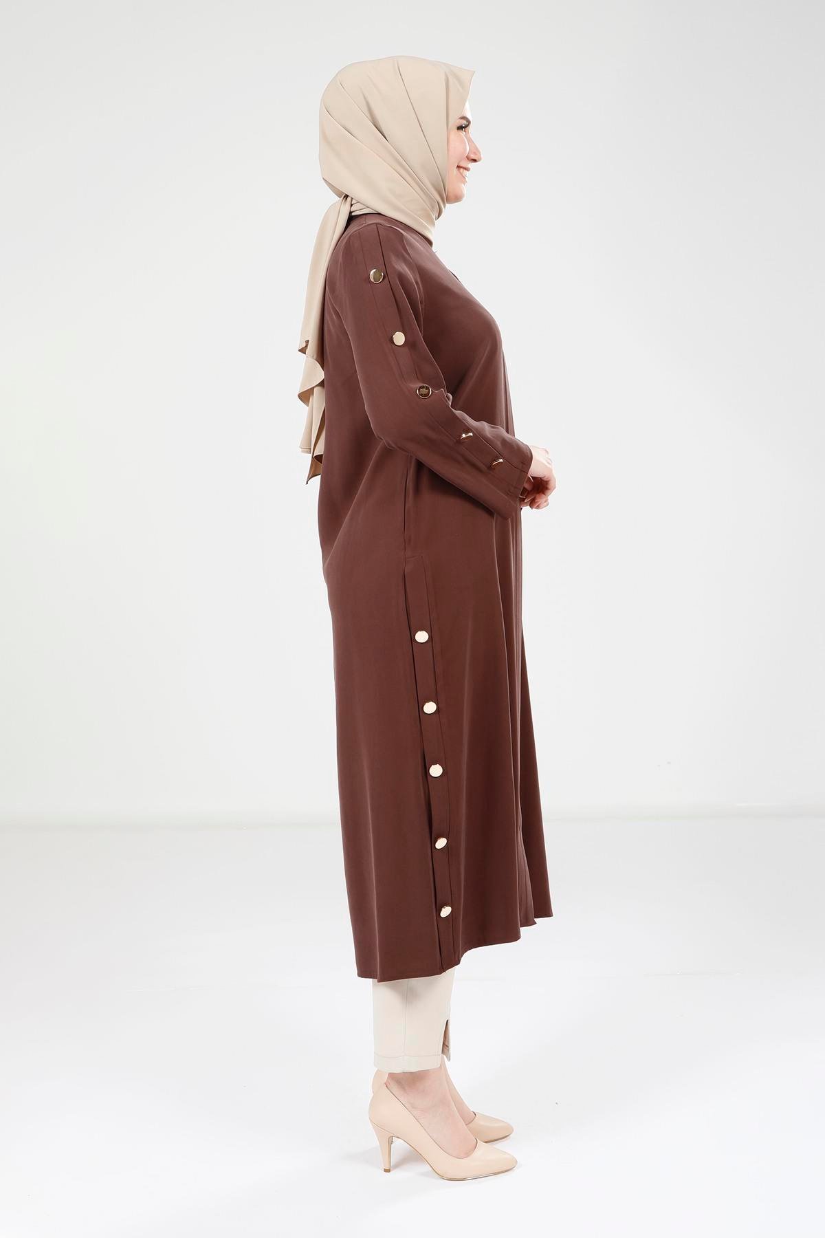 Beyza-9232 GİYÇIK DÜĞMELİ KAHVE