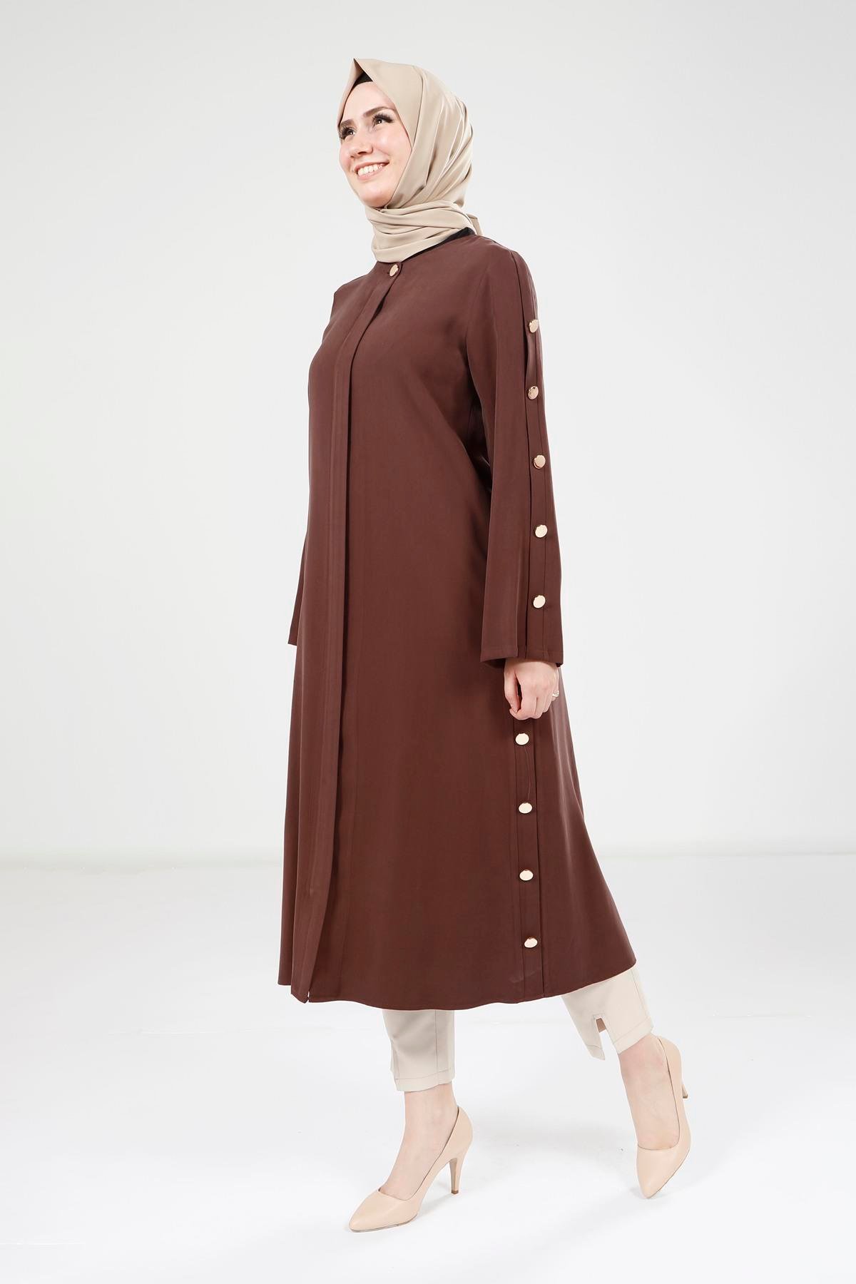 Beyza-9232 GİYÇIK DÜĞMELİ KAHVE