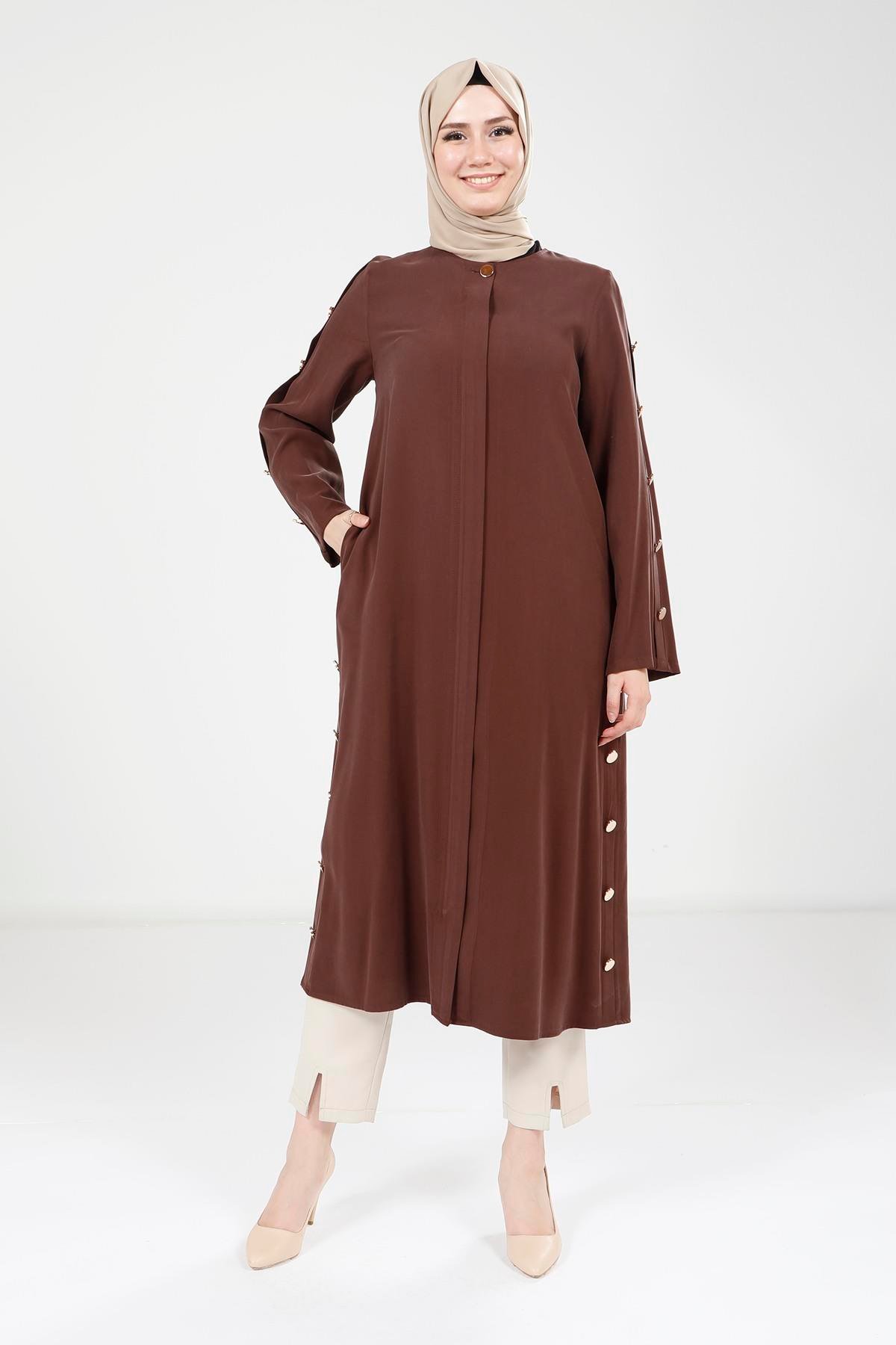 Beyza-9232 GİYÇIK DÜĞMELİ KAHVE