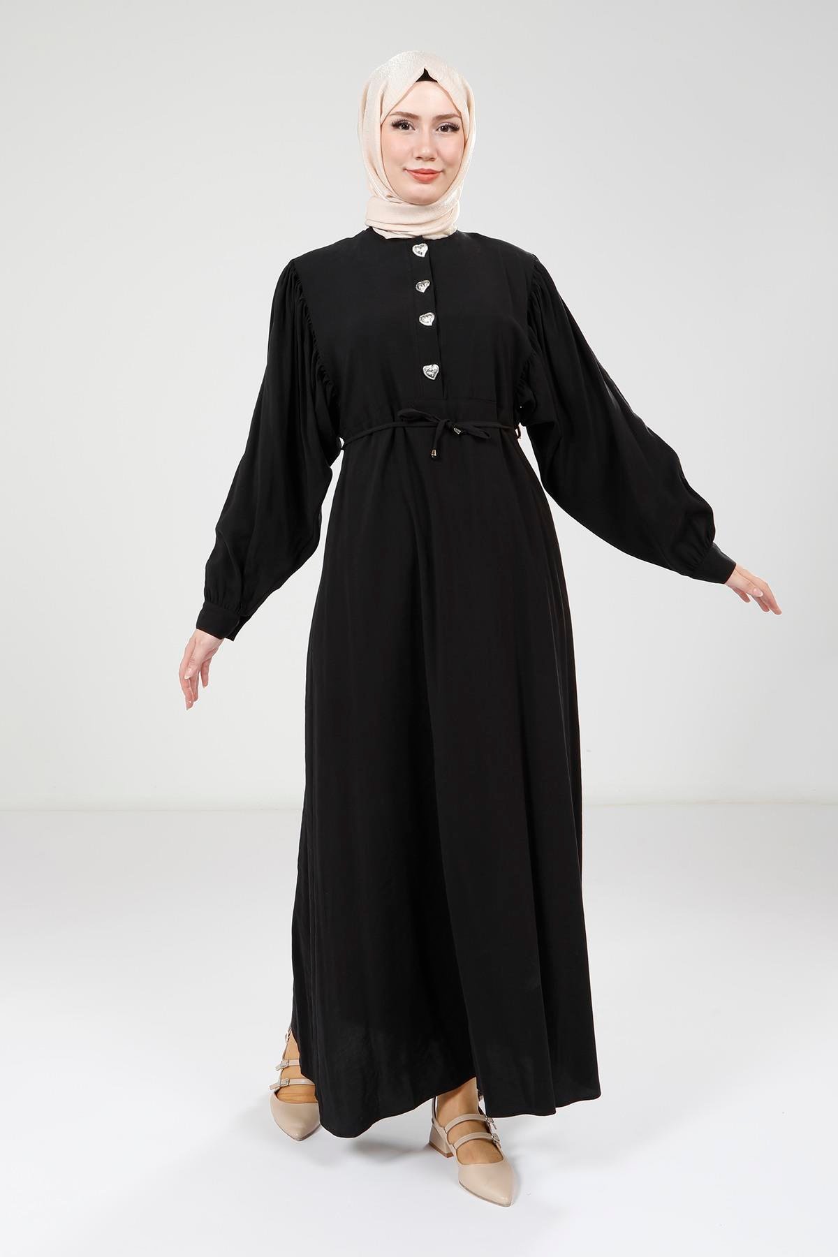 Beyza-9174 ELBİSE MODAL SİYAH