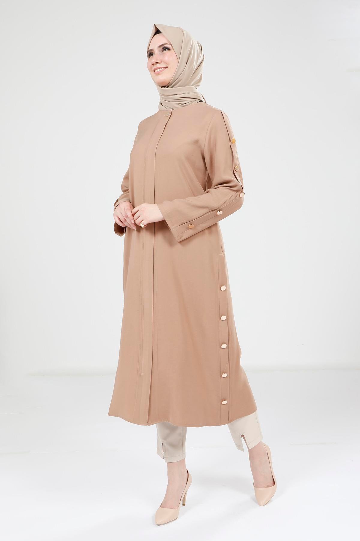 Beyza-9232 GİYÇIK DÜĞMELİ SÜTLÜ KAHVE