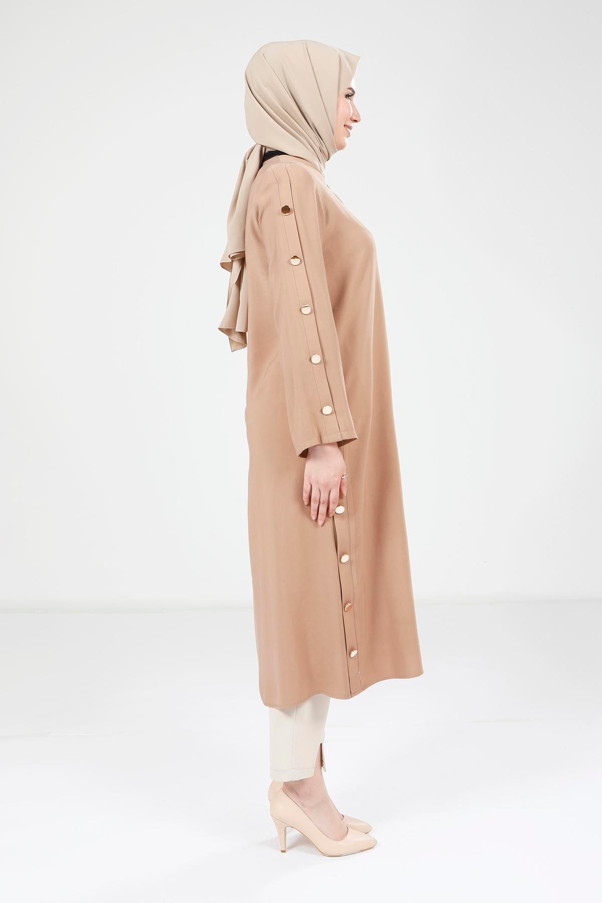 Beyza-9232 GİYÇIK DÜĞMELİ SÜTLÜ KAHVE