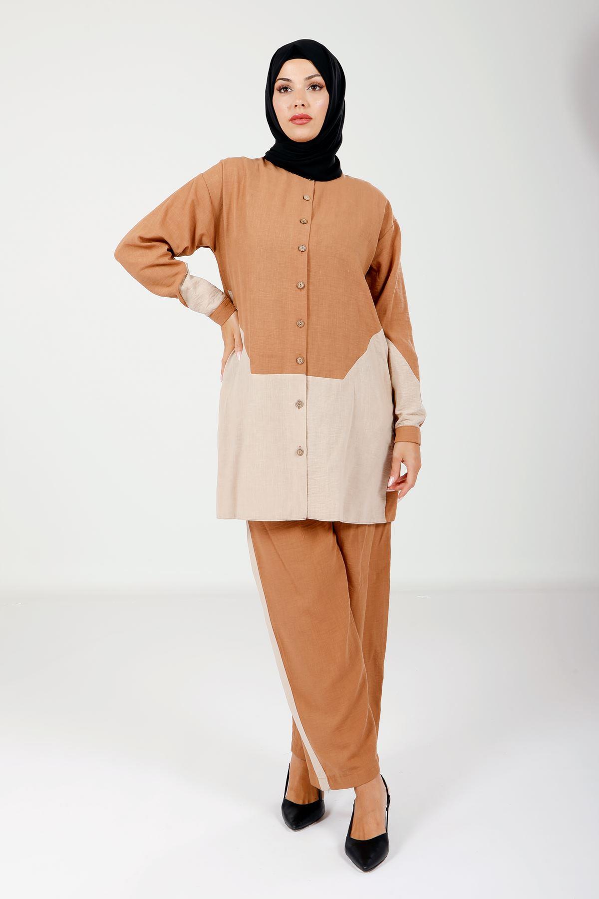 Beyza-4111 İKİLİ TAKIM TUNİK PANT TARÇIN