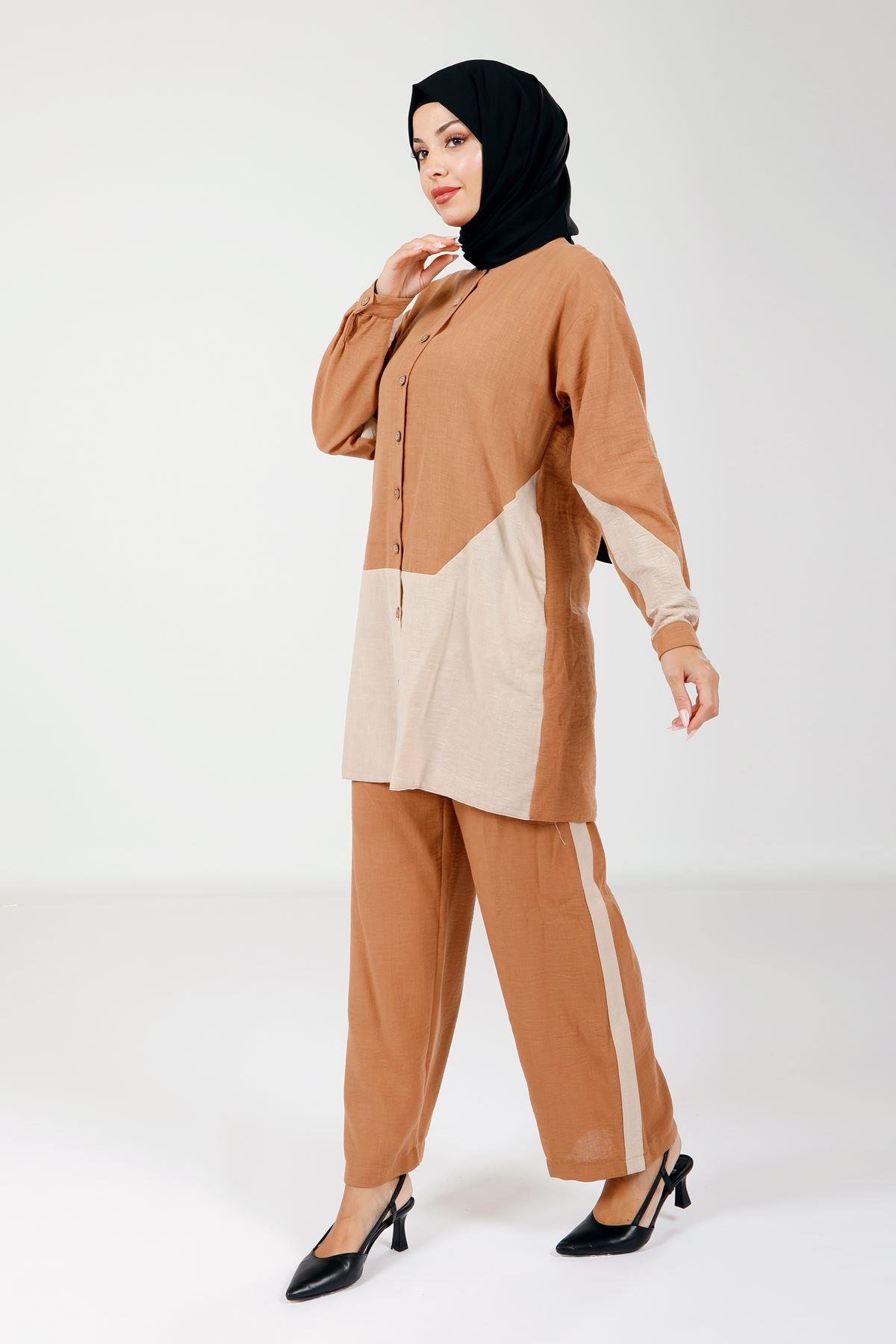 Beyza-4111 İKİLİ TAKIM TUNİK PANT TARÇIN
