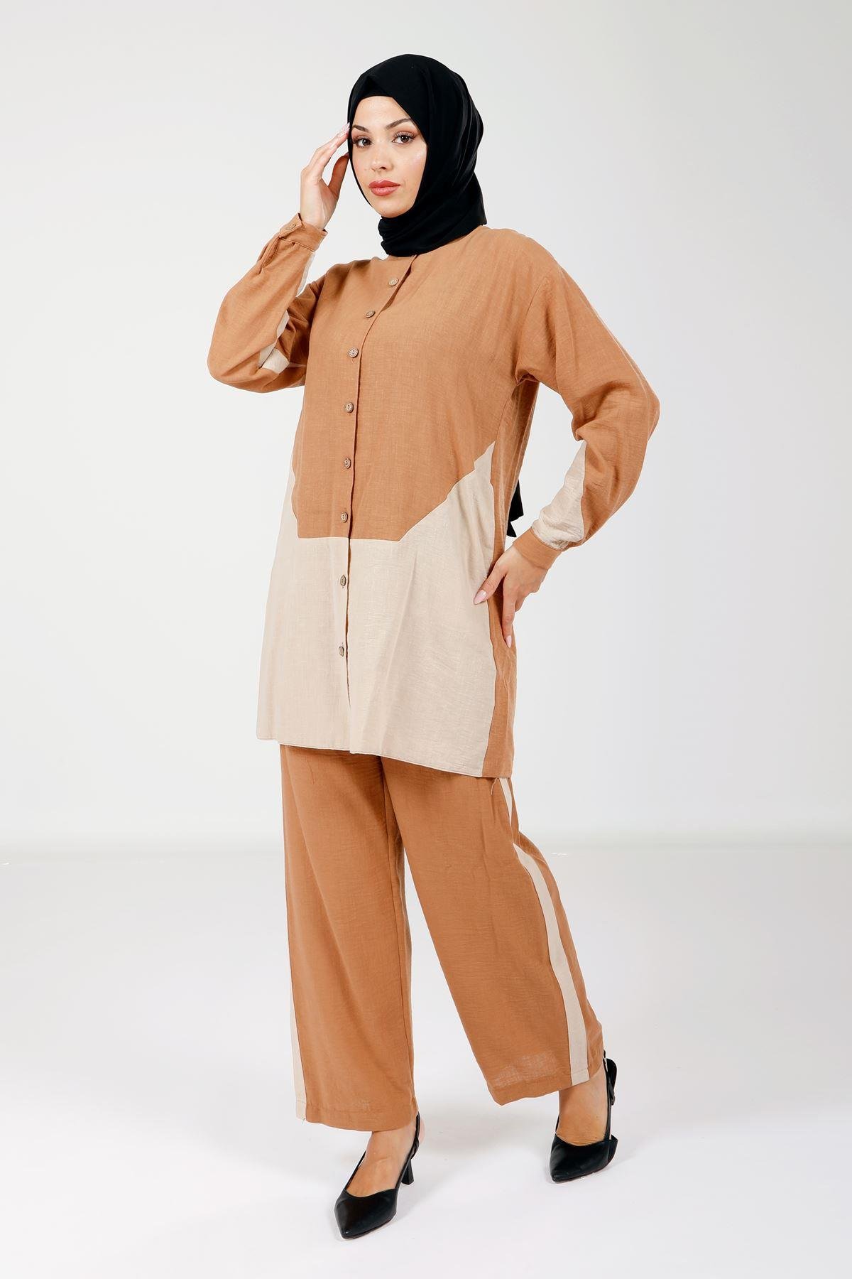 Beyza-4111 İKİLİ TAKIM TUNİK PANT TARÇIN