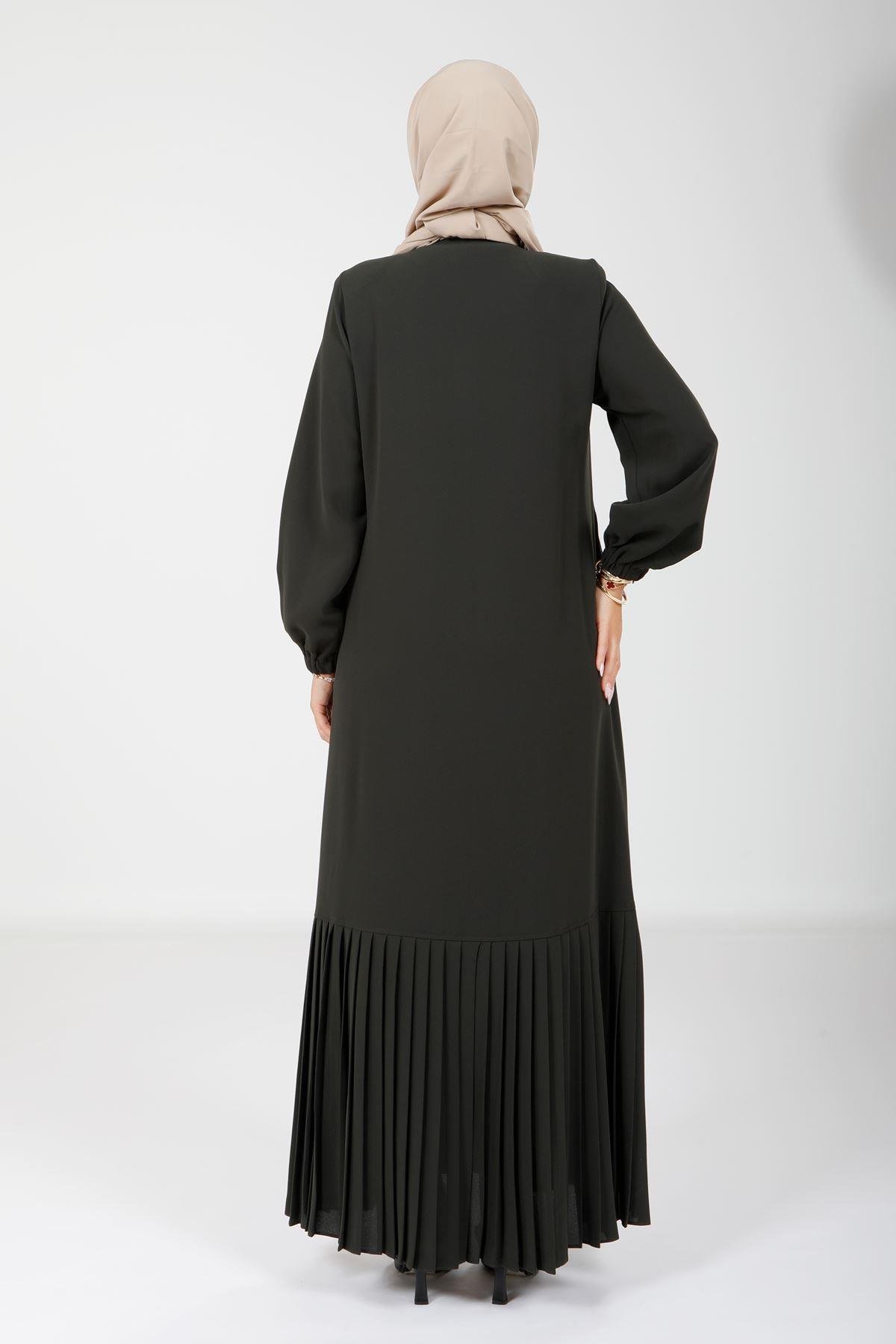 Beyza-3894 FERACE PLİSELİ YEŞİL