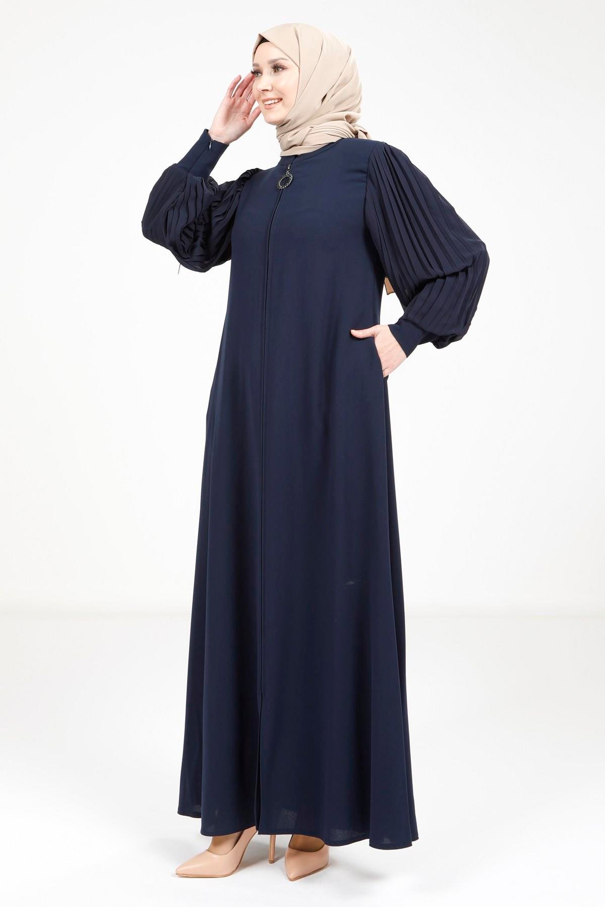 Beyza-ANANAS FERACE LACİVERT KUM KREP