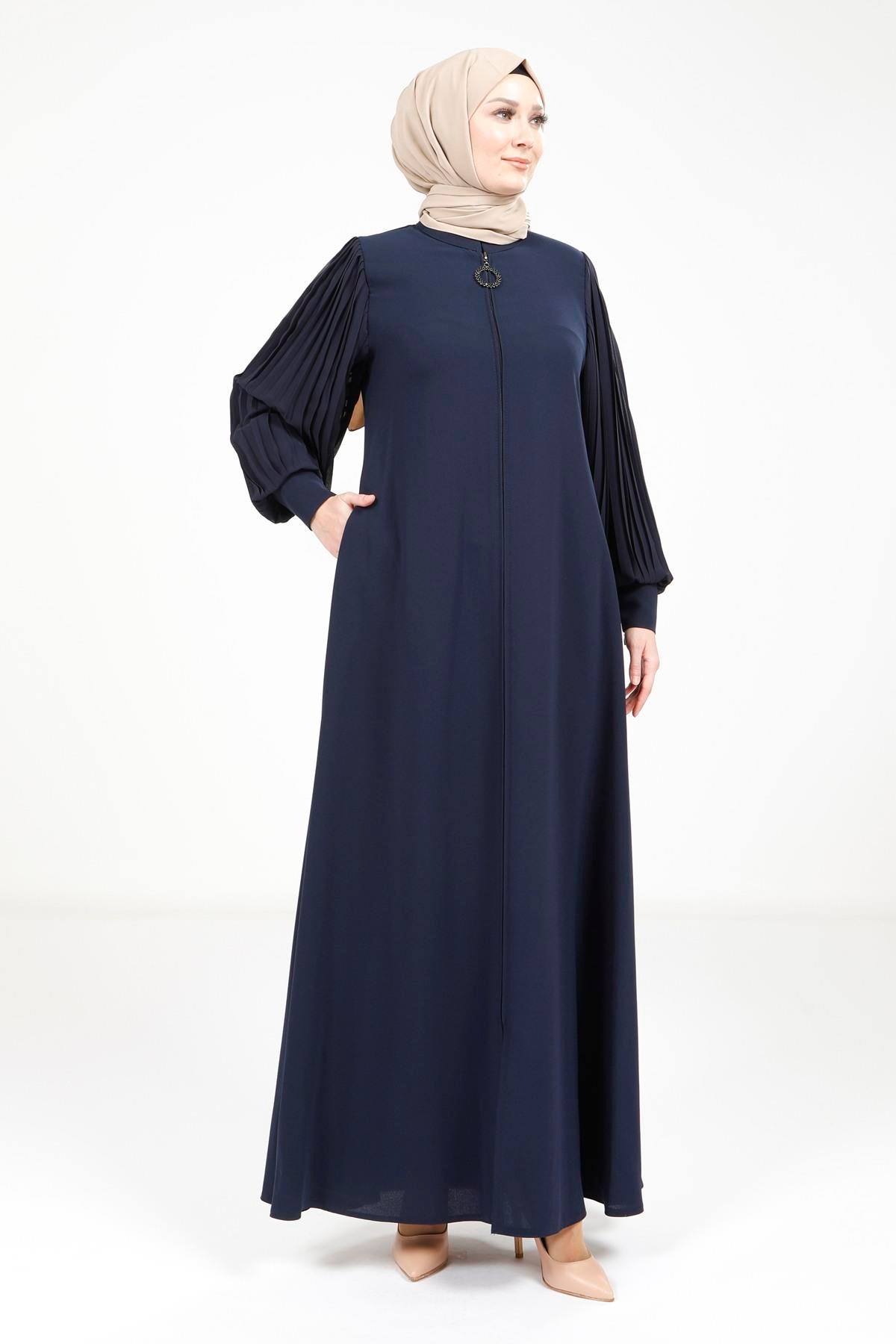 Beyza-ANANAS FERACE LACİVERT KUM KREP