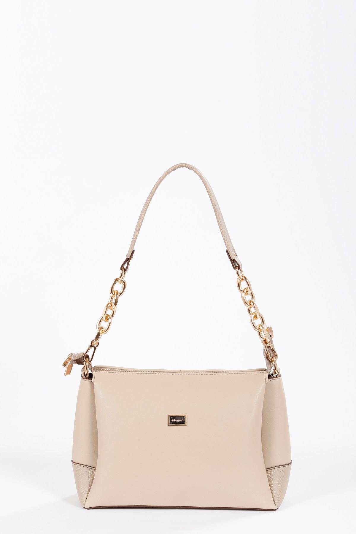 Beyza-BEYZA ÇANTA 17262 KOYU BEJ