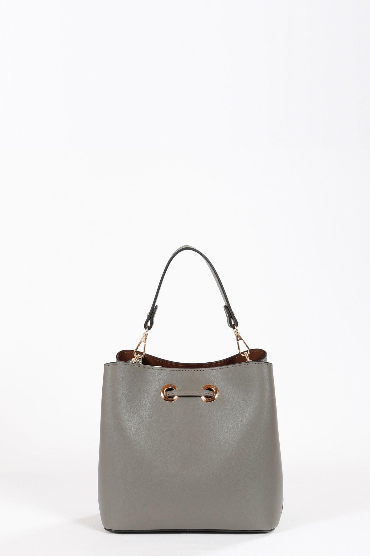 Beyza-BEYZA ÇANTA 17269 KOYU GRİ