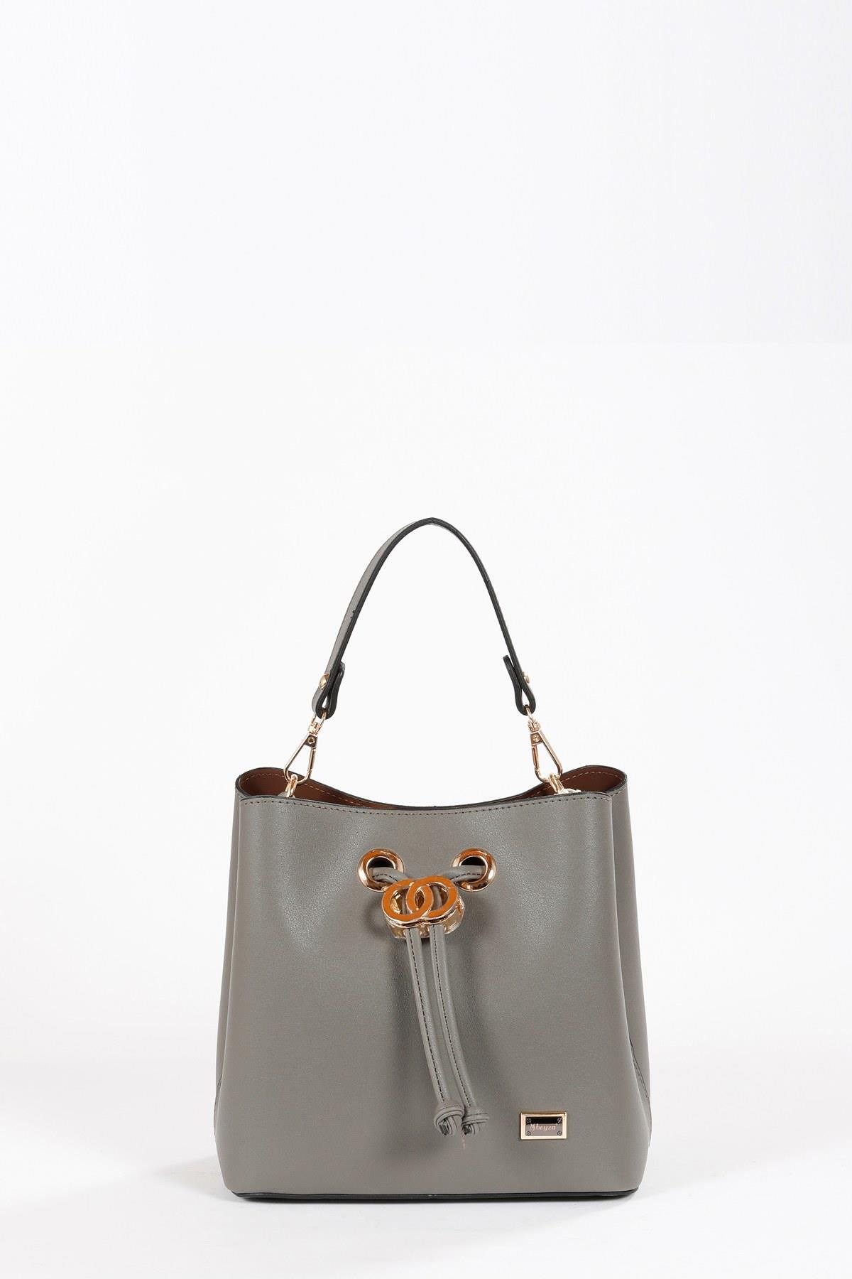 Beyza-BEYZA ÇANTA 17269 KOYU GRİ