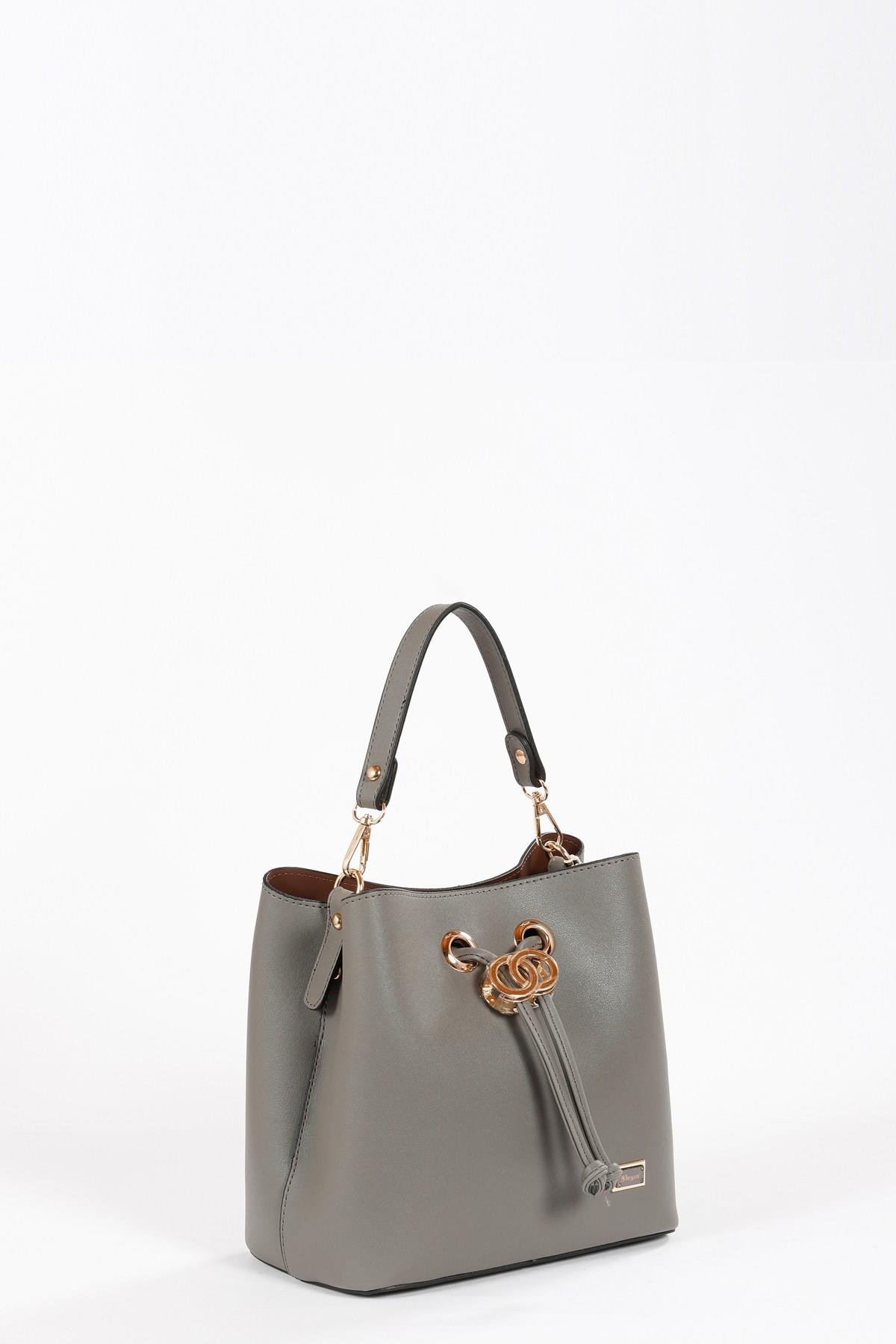 Beyza-BEYZA ÇANTA 17269 KOYU GRİ