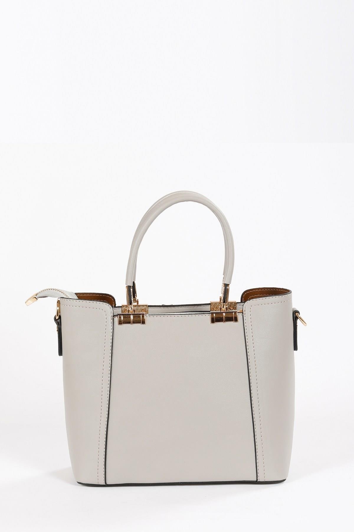 Beyza-BEYZA ÇANTA 17273 AÇIK GRİ