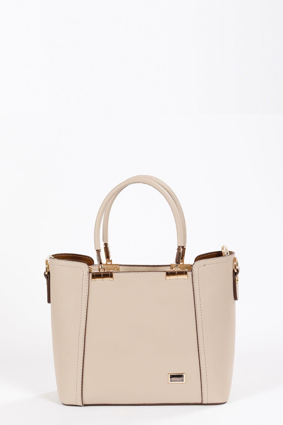 Beyza-BEYZA ÇANTA 17273 KOYU BEJ