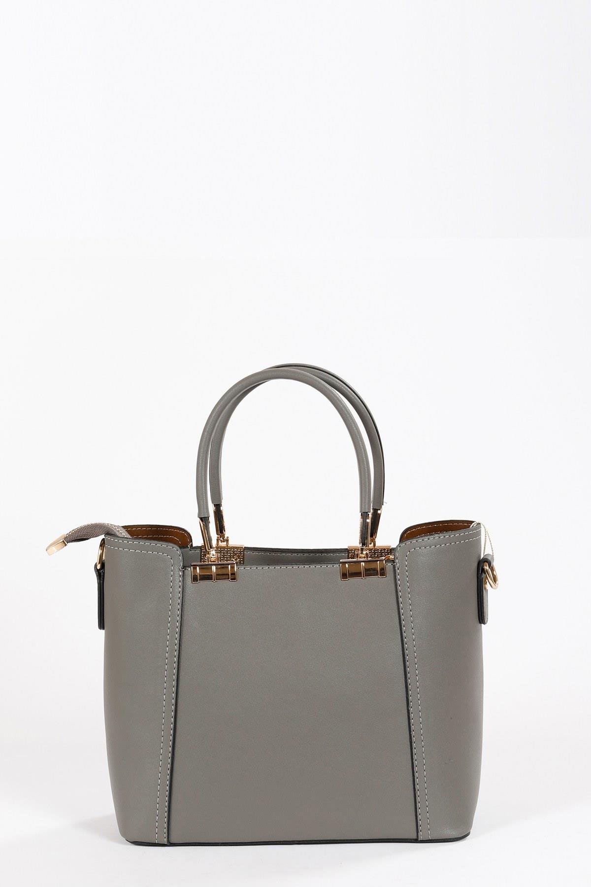 Beyza-BEYZA ÇANTA 17273 KOYU GRİ