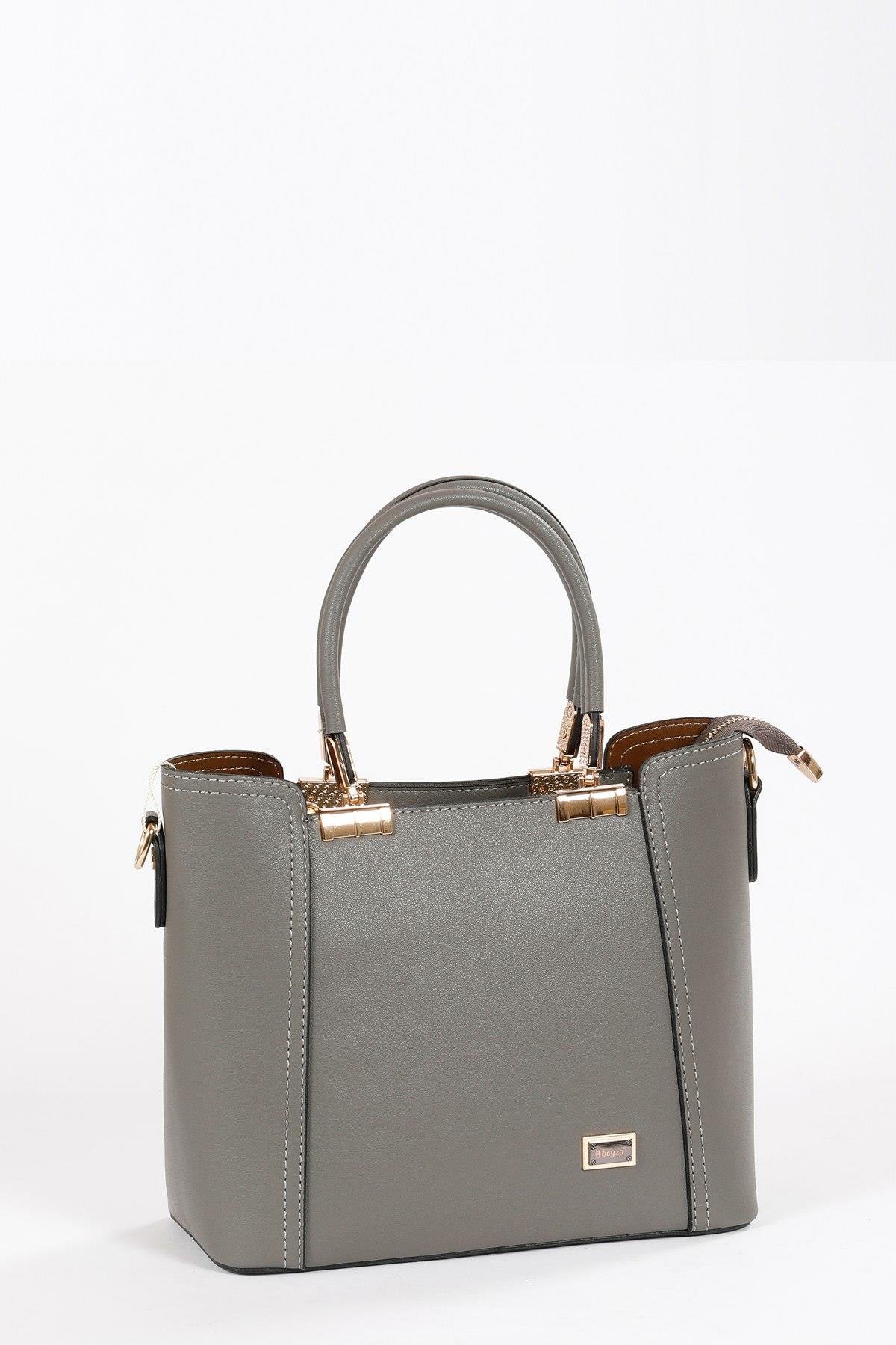 Beyza-BEYZA ÇANTA 17273 KOYU GRİ