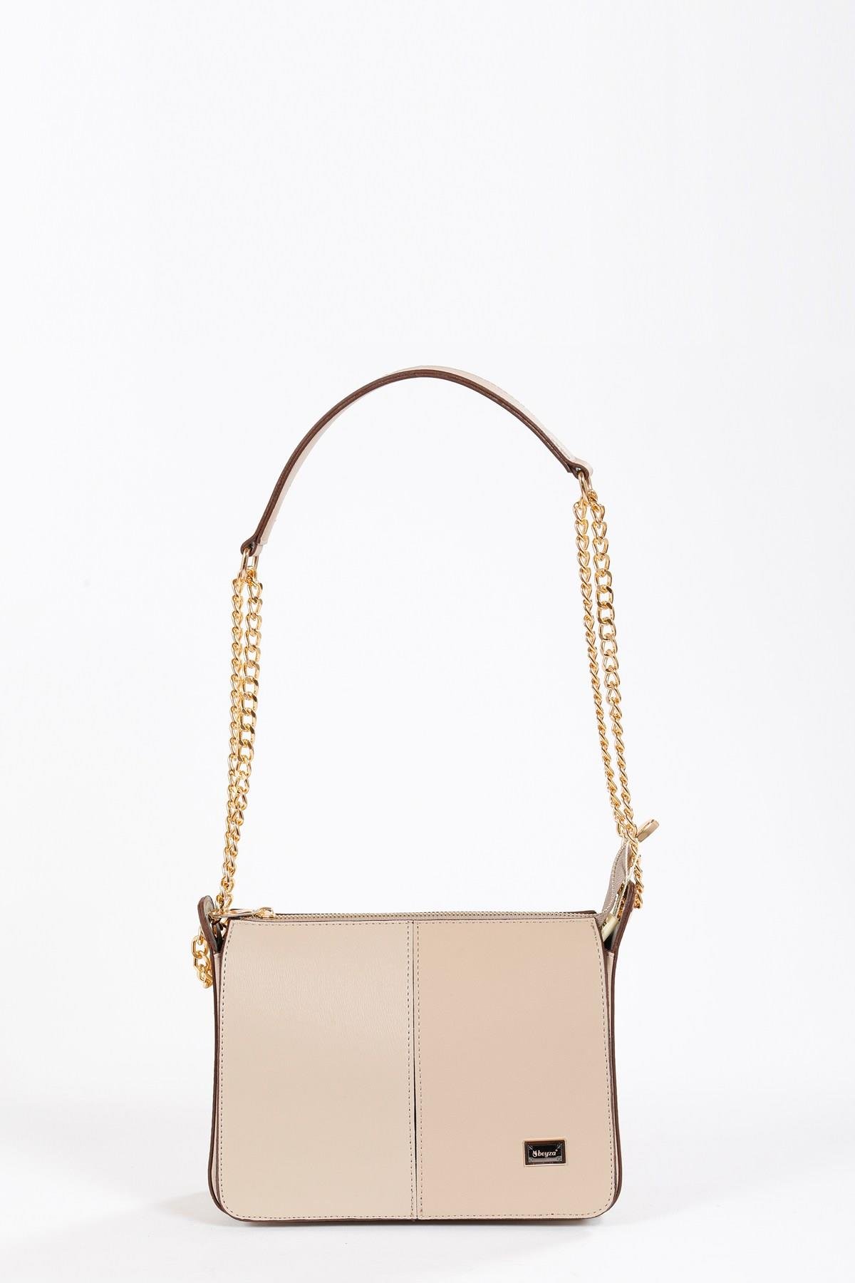 Beyza-BEYZA ÇANTA 17296 KOYU BEJ