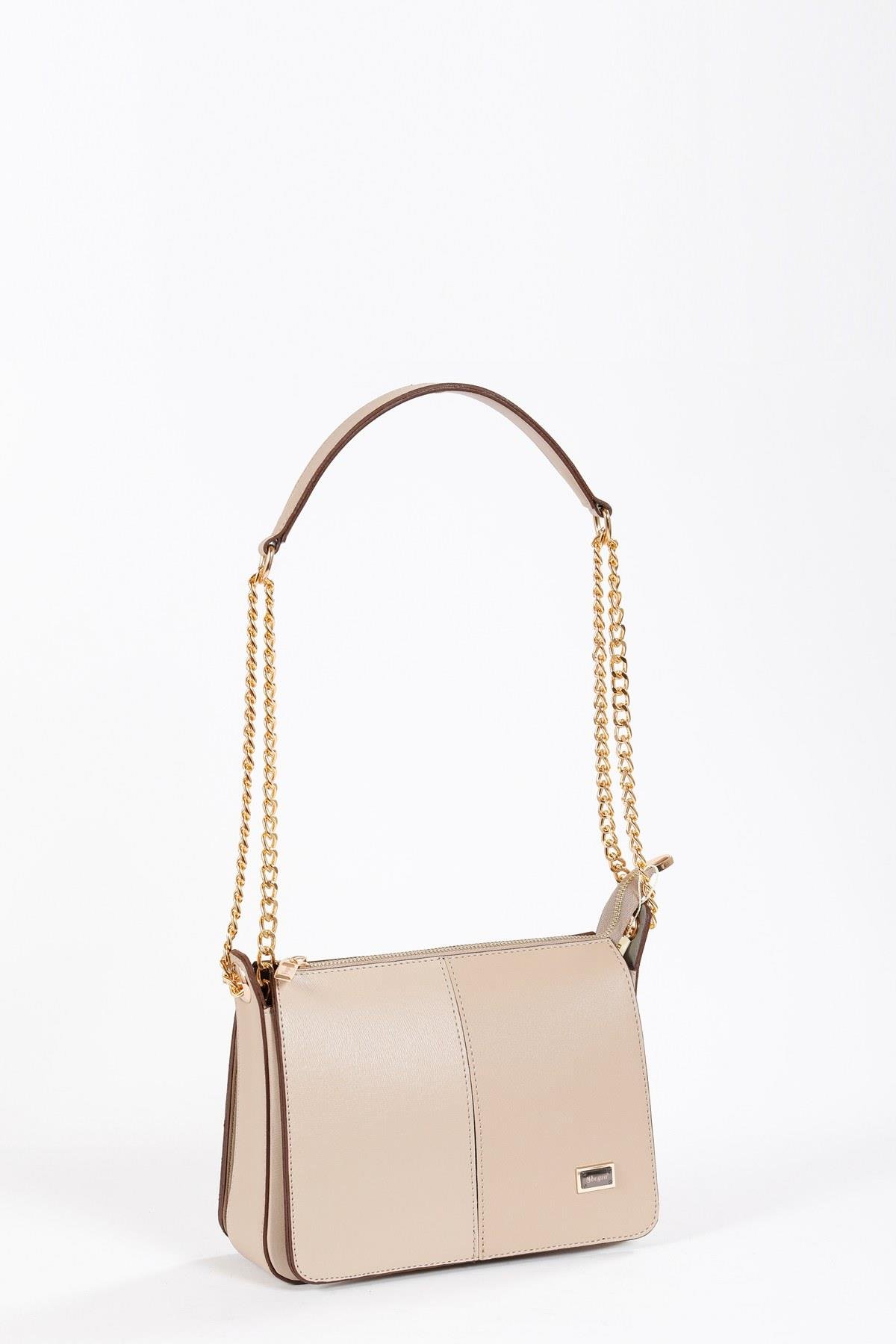 Beyza-BEYZA ÇANTA 17296 KOYU BEJ