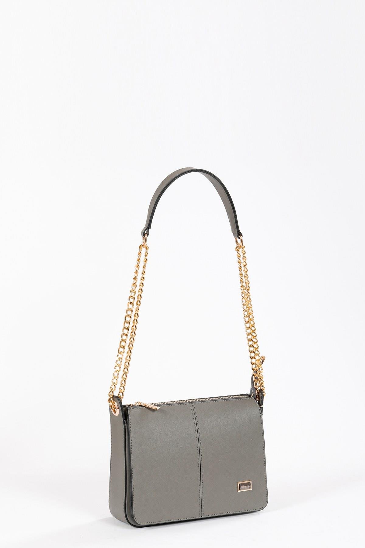 Beyza-BEYZA ÇANTA 17296 KOYU GRİ