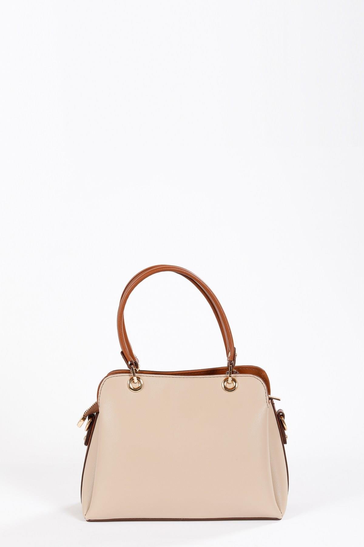 Beyza-BEYZA ÇANTA 18218 KOYU BEJ