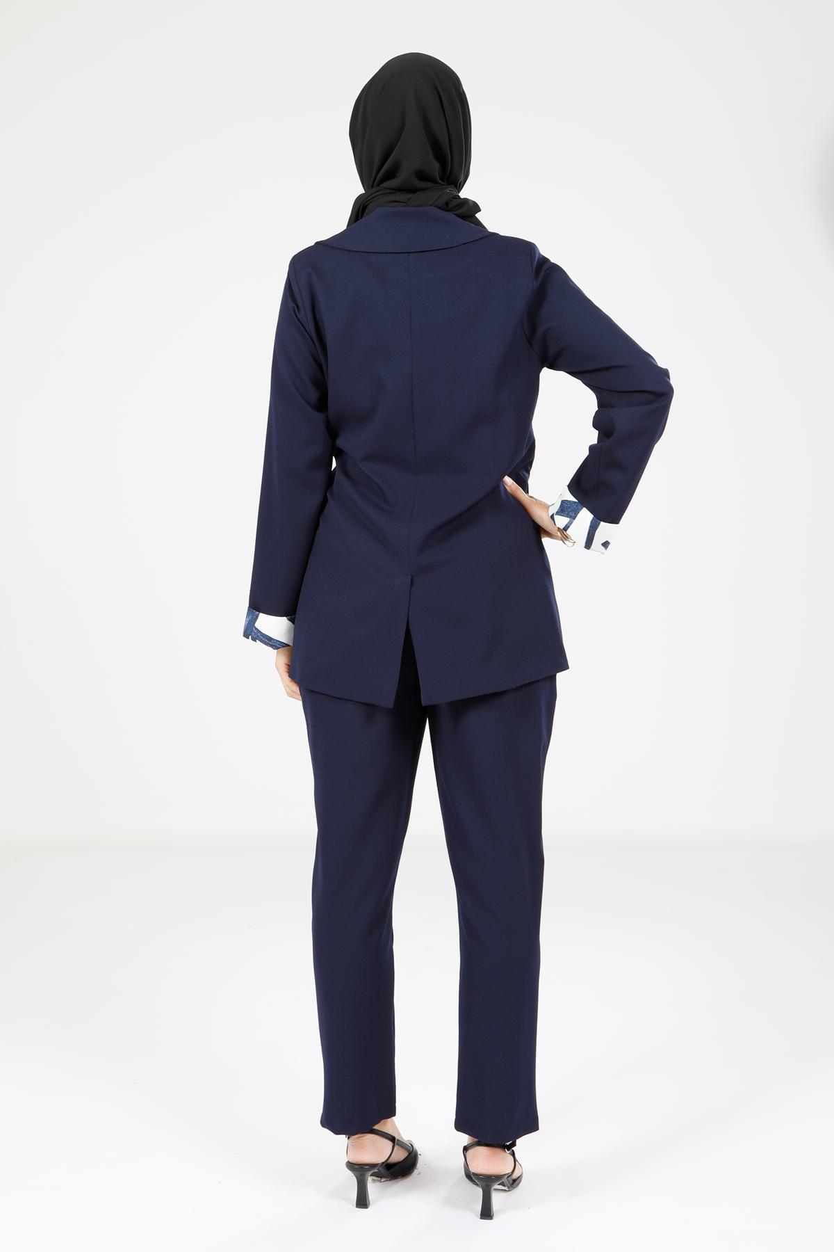 Beyza-4112 İKİLİ TAKIM CEKET PANT LACİVERT