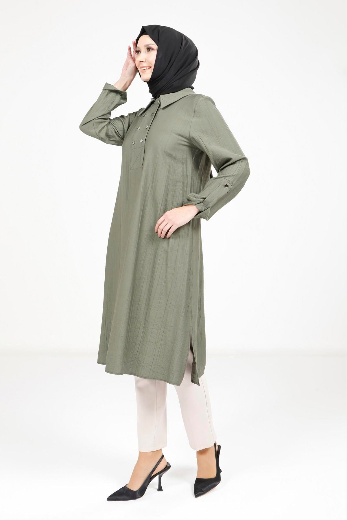 Beyza-9340 TUNİK KOL APOLETLİ HAKİ