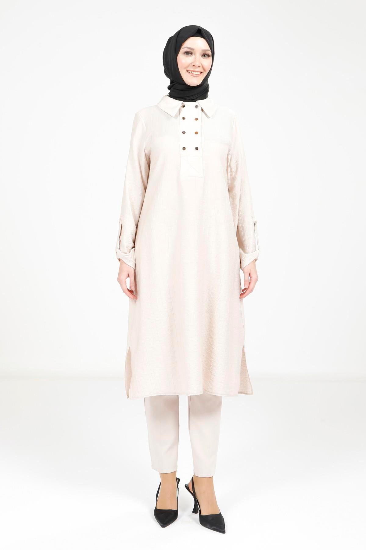 Beyza-9340 TUNİK KOL APOLETLİ TAŞ