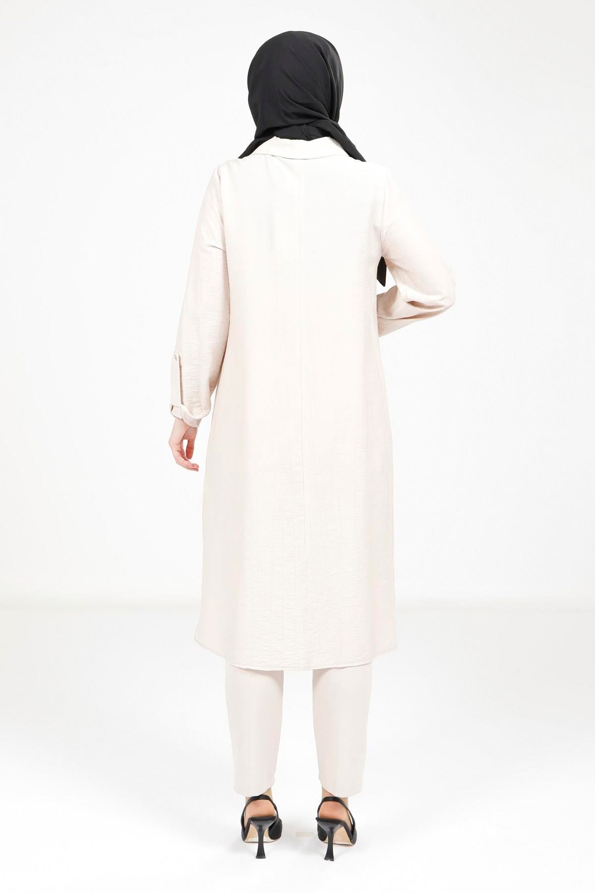 Beyza-9340 TUNİK KOL APOLETLİ TAŞ